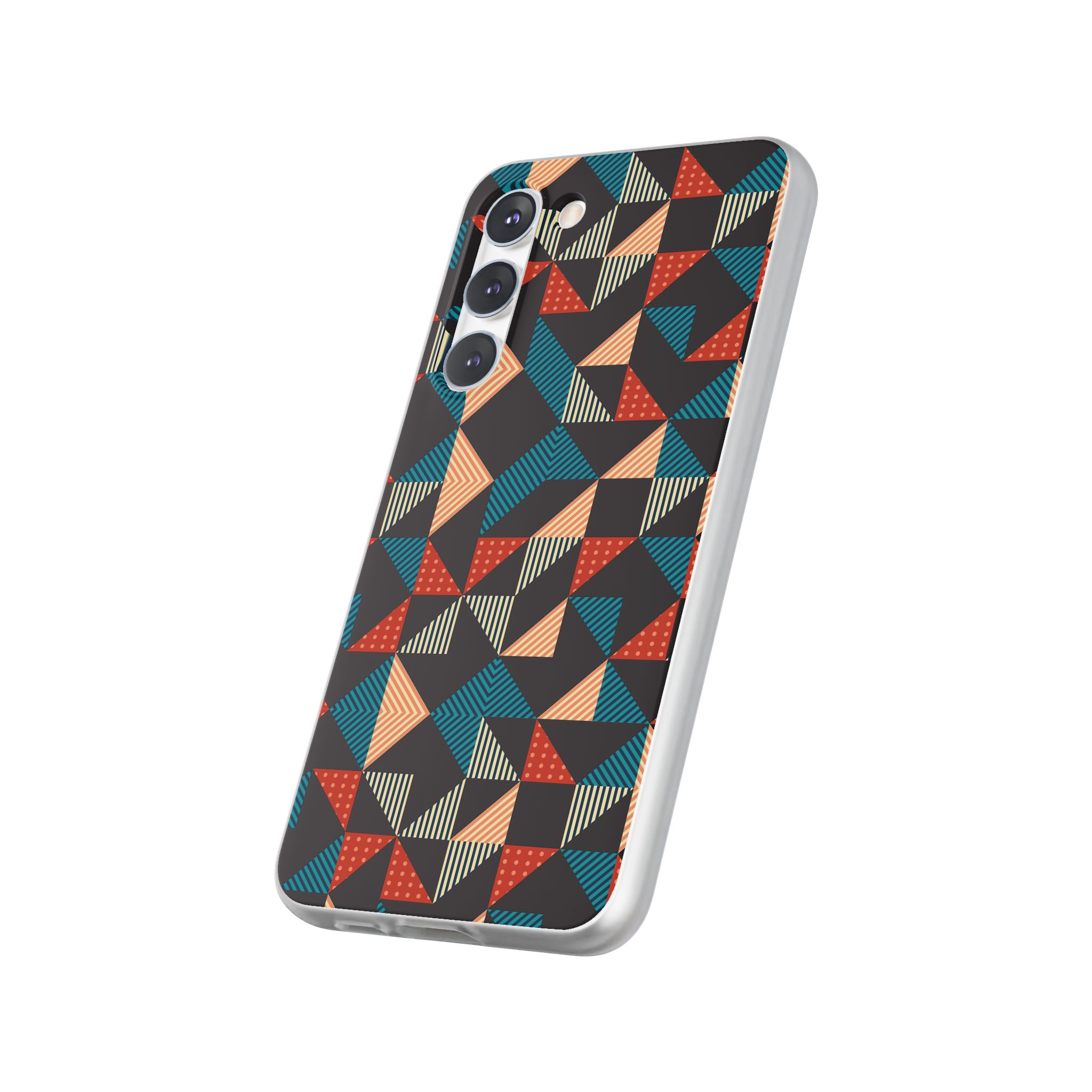 Geometric Retro Triangle Phone Case — Colorful Mid-Century Pattern Flexi Case - Image 50