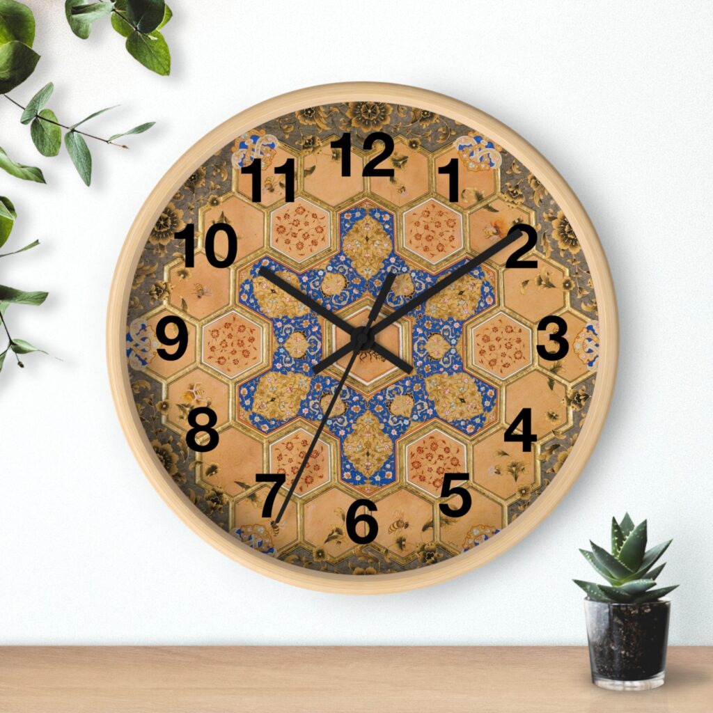 Geometric Mosaic Wall Clock — Middle Eastern Tile Pattern