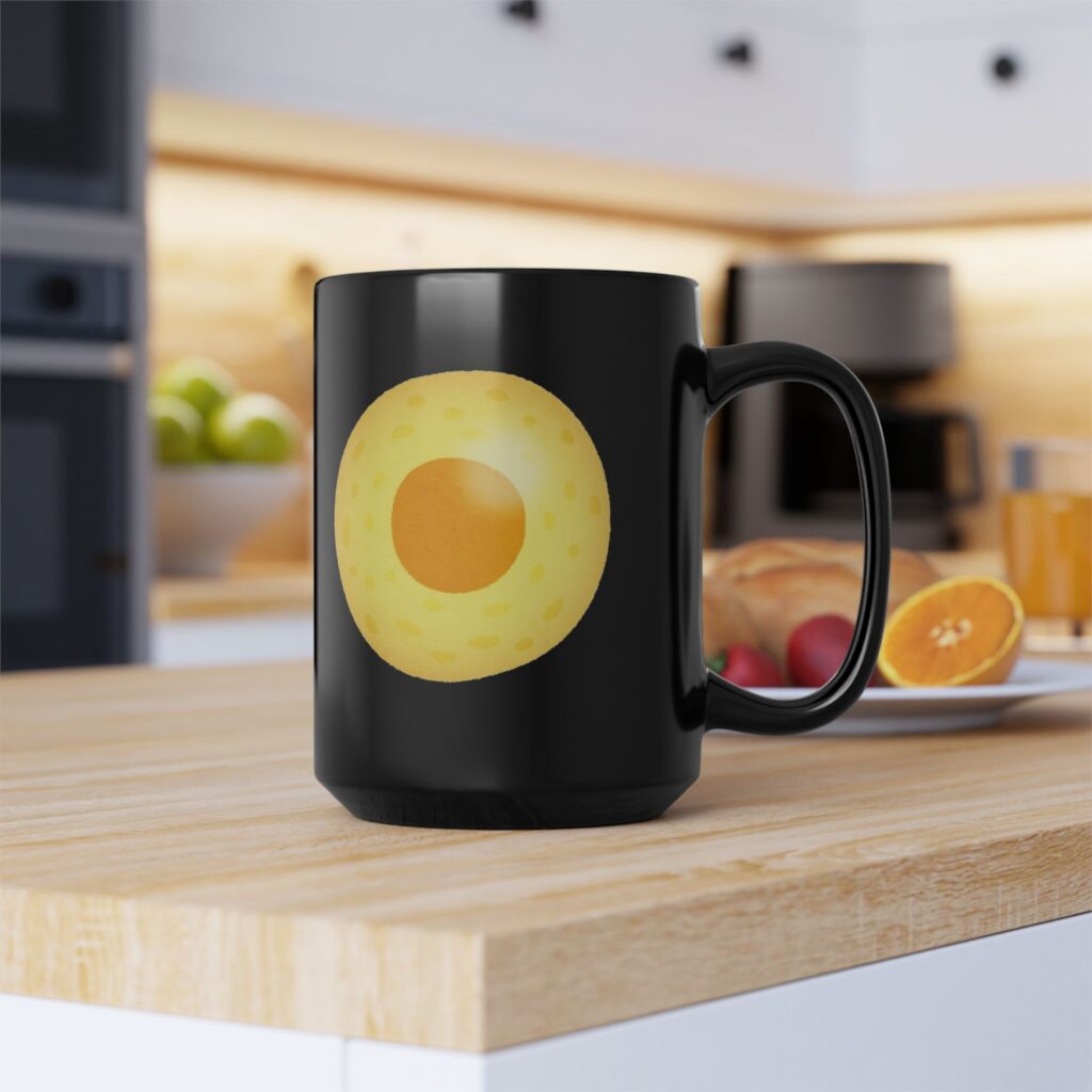 Mug — Sunny Egg Yolk Graphic 15oz Black Coffee Cup