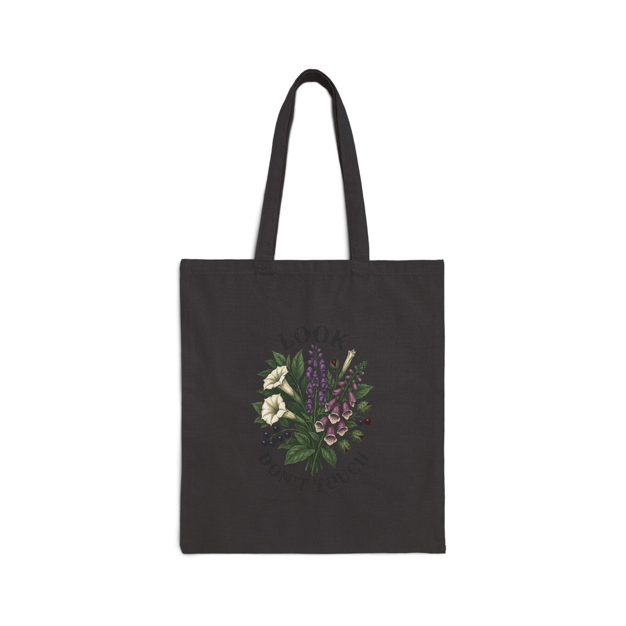 Look Don’t Touch Botanical Tote | Gothic Botanicals, Vintage Floral - Image 5