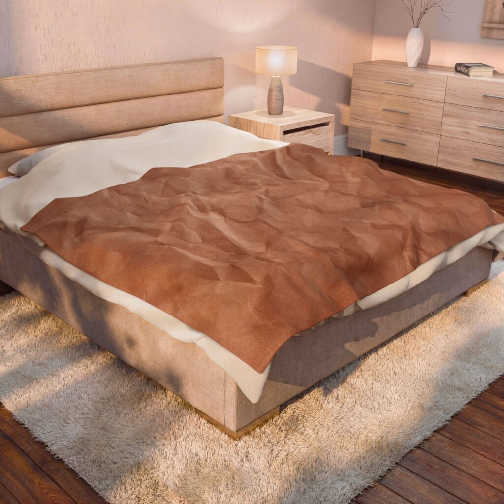 Velveteen Plush Blanket — Crumpled Paper Texture Cozy Throw