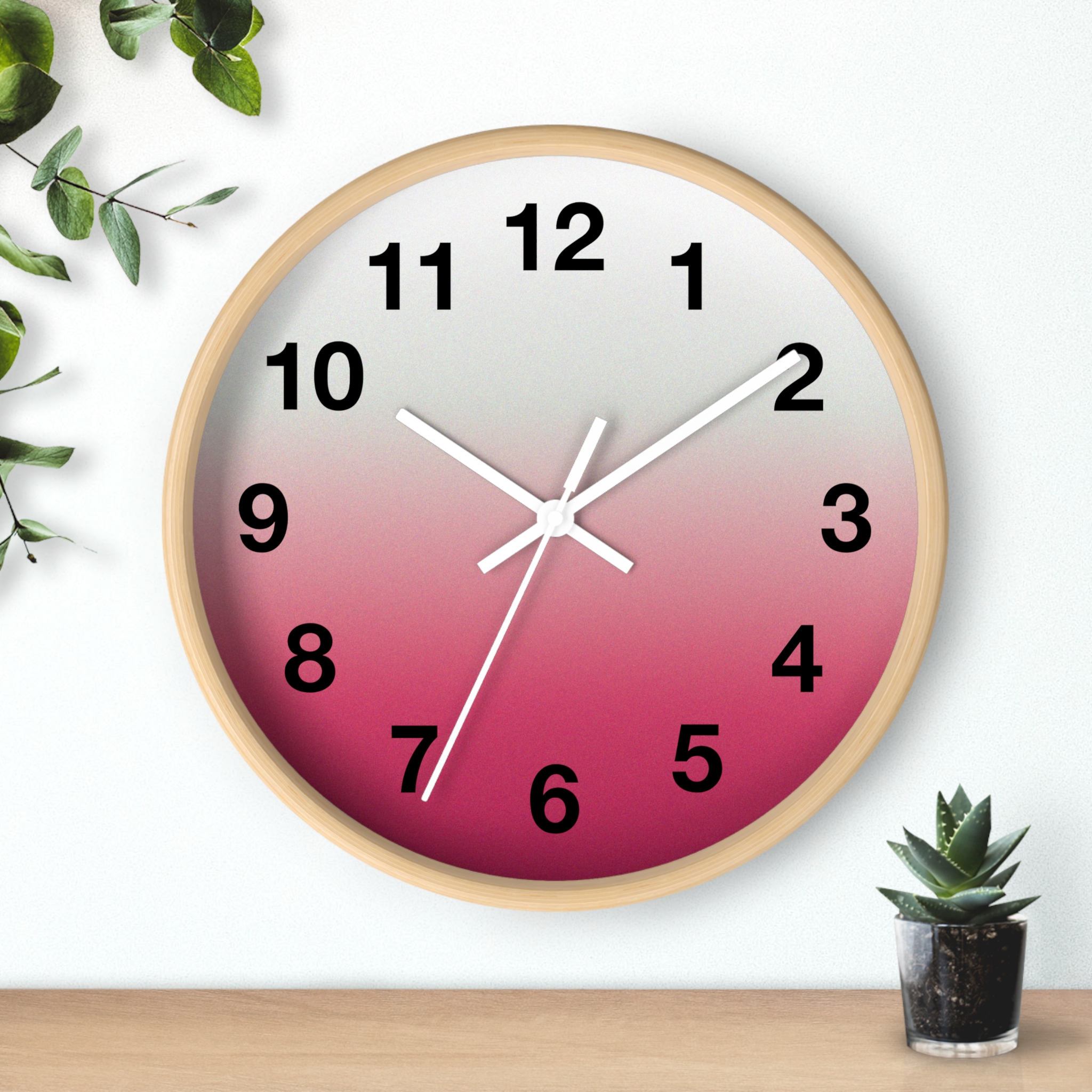 Pink Ombre Wall Clock — Modern Gradient Timepiece for Home & Office - Image 18