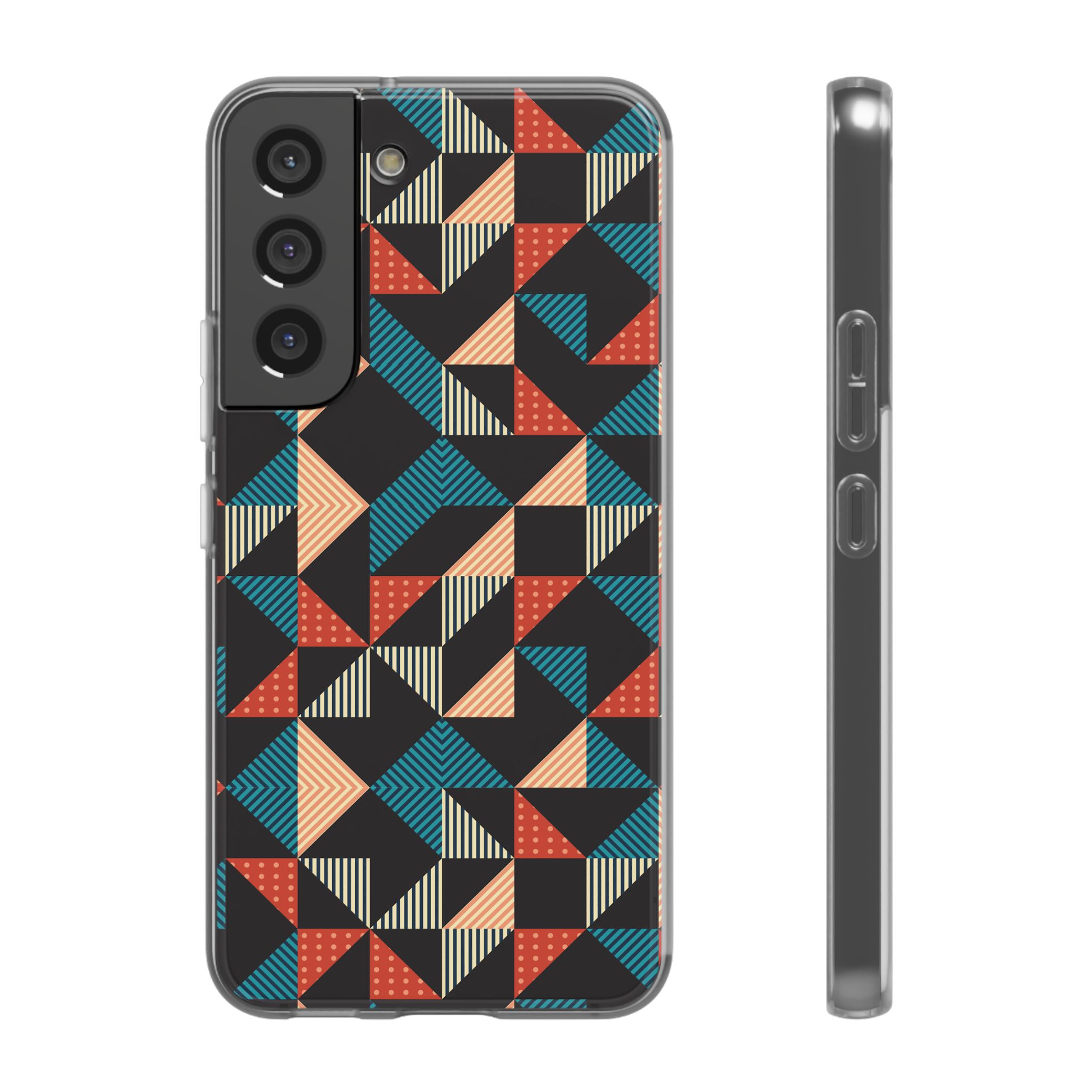Geometric Retro Triangle Phone Case — Colorful Mid-Century Pattern Flexi Case - Image 34