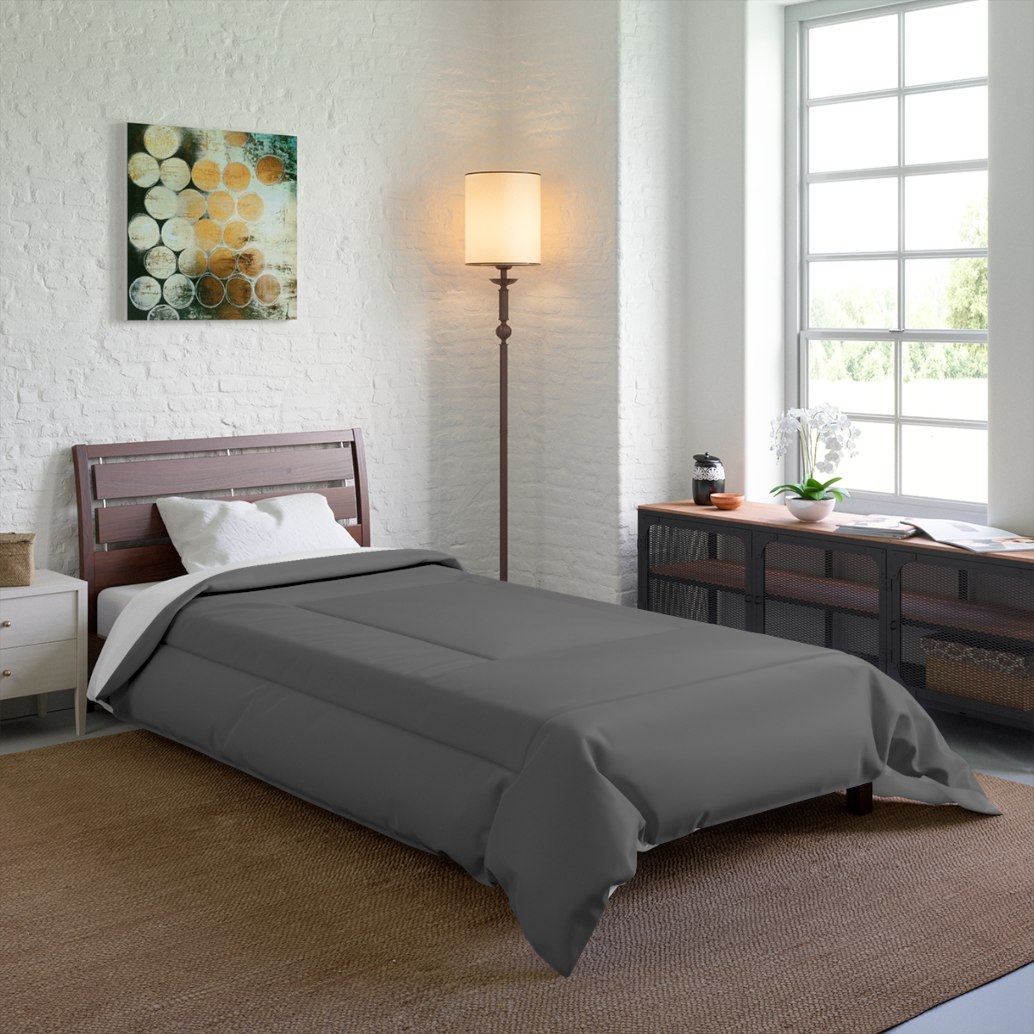 Solid Gray Comforter - Cozy Lightweight Bedspread for Minimalist Bedrooms - Image 4