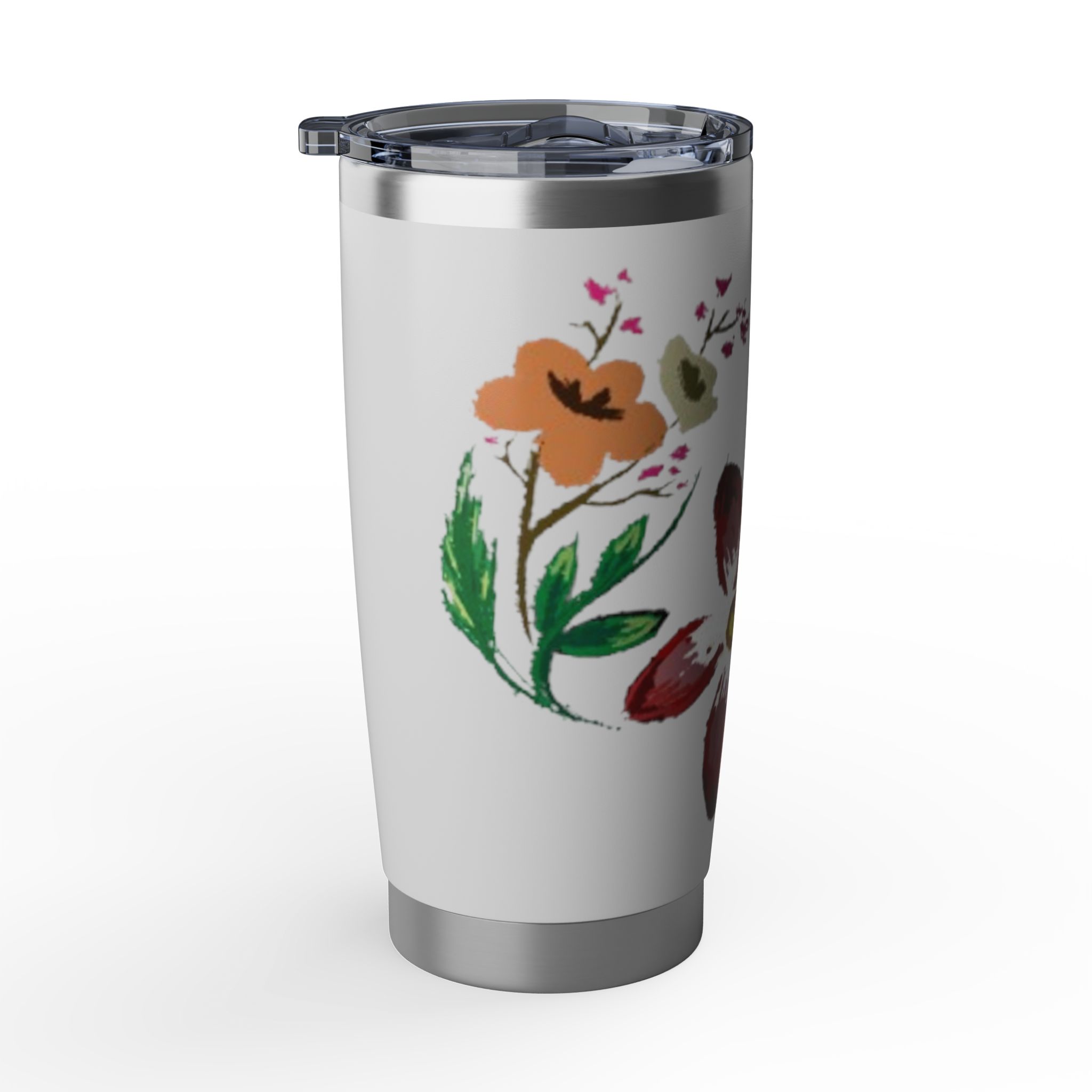 Floral Vagabond 20oz Tumbler – Hand-Painted Flower Travel Cup - Image 8