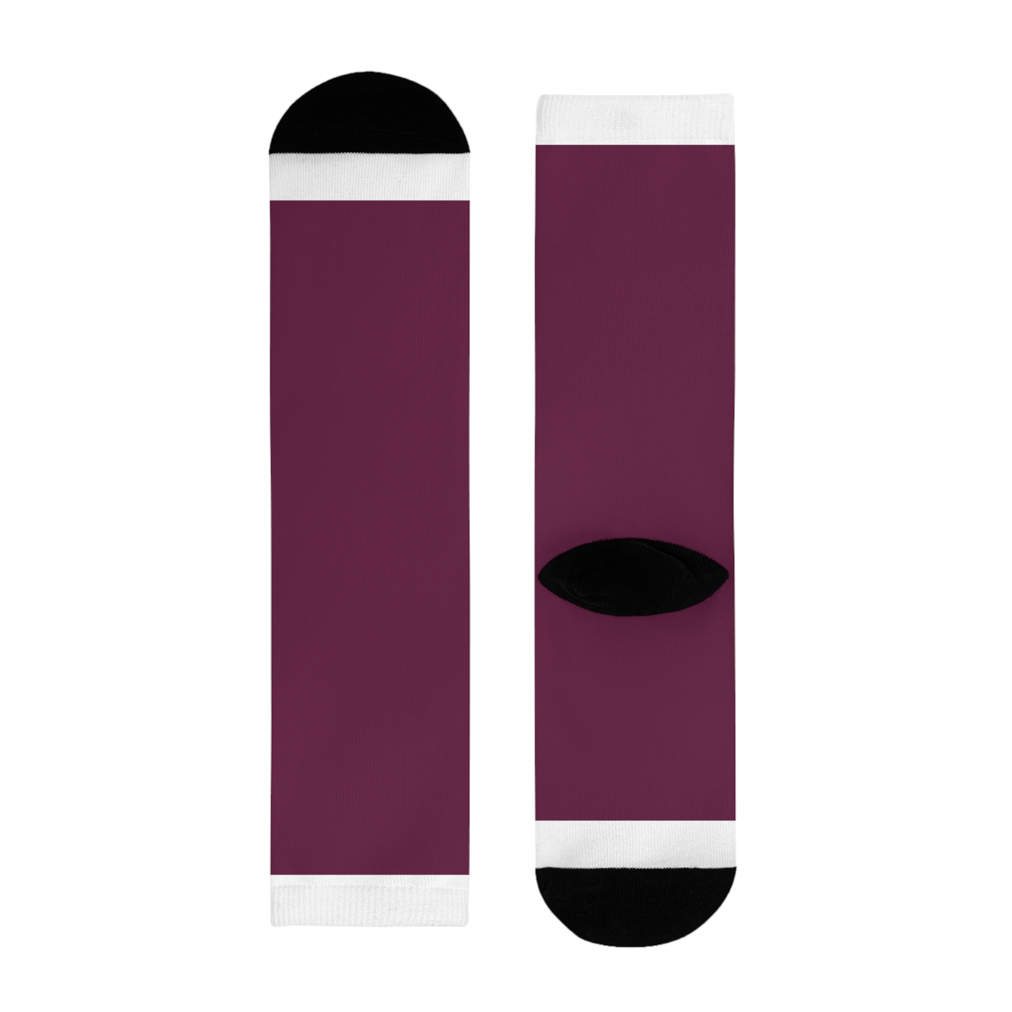 Maroon Sublimation Crew Socks — Customizable Burgundy Crew Socks (EU) - Image 6