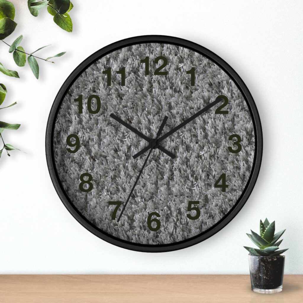 Gray Textured Wall Clock — Modern Neutral Home Decor Clock