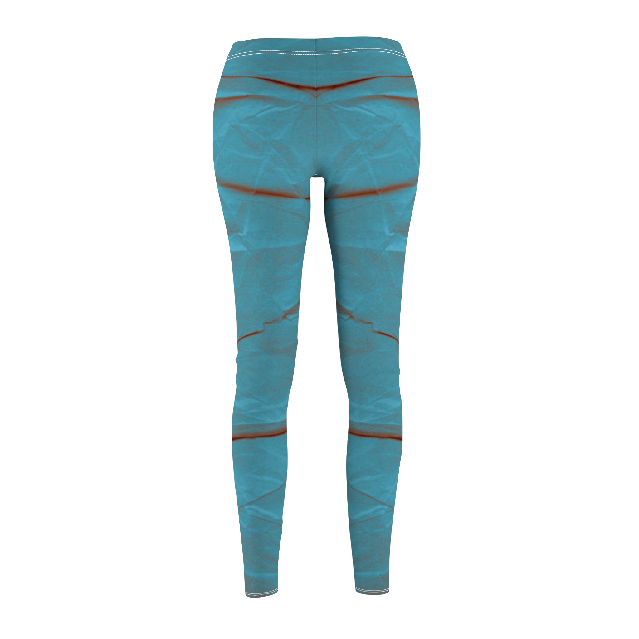 Teal Marble Women's Leggings — All-Over Print Casual Stretch Leggings - Image 3