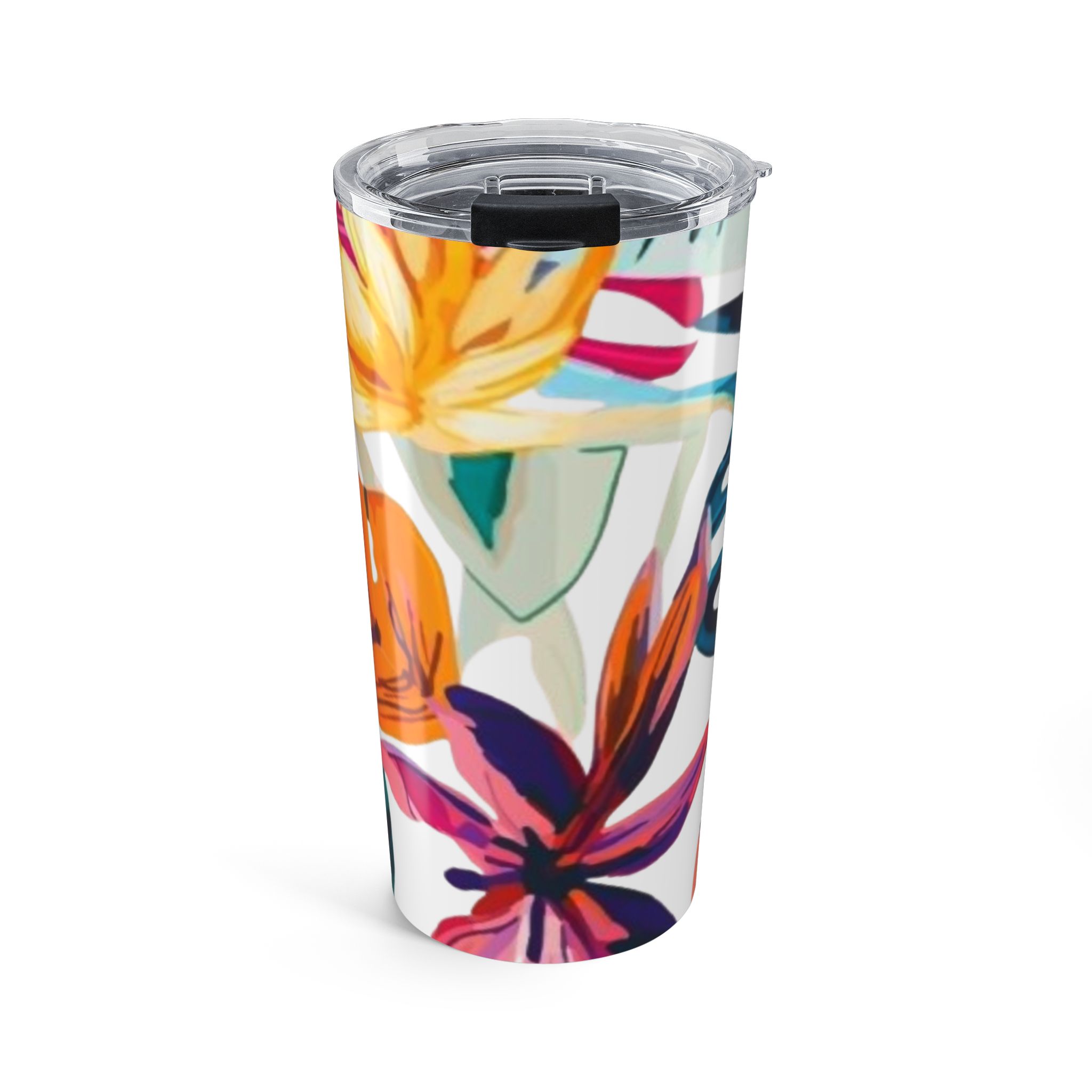 20oz Tropical Floral Tumbler — Colorful Palm Leaf Travel Cup - Image 2