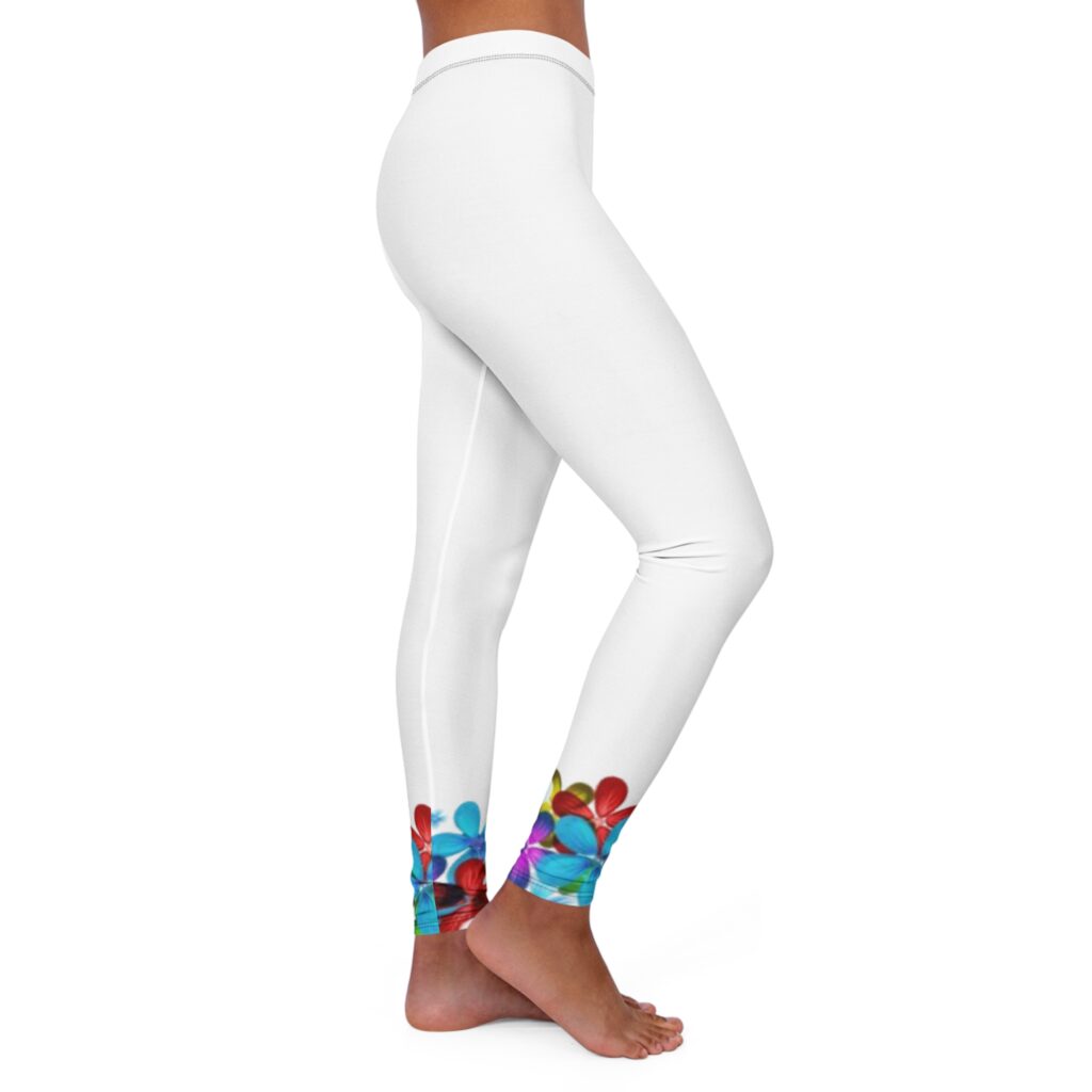 Floral Watercolor Ankle Leggings — Women's Casual Spandex Yoga & Everyday Wear