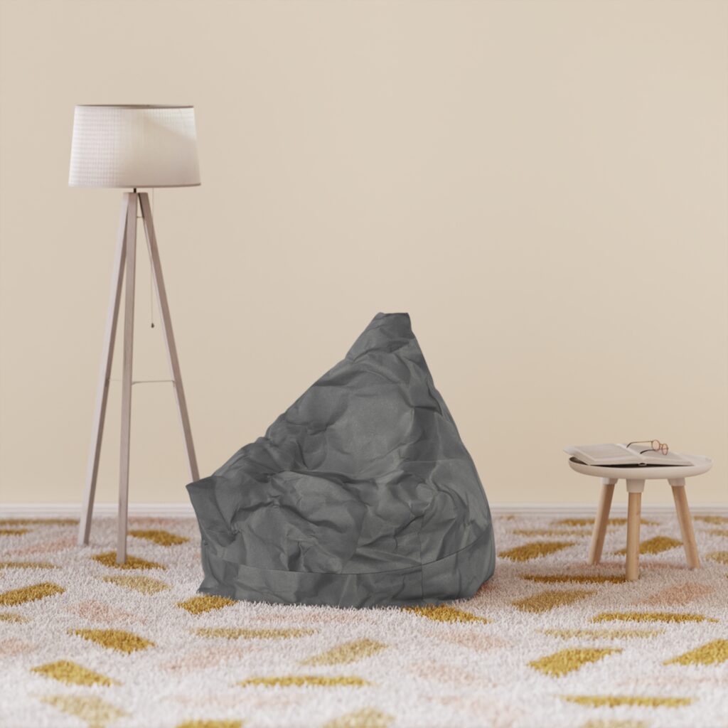 Gray Outdoor Bean Bag Cover — Weather-Resistant Replacement Slipcover
