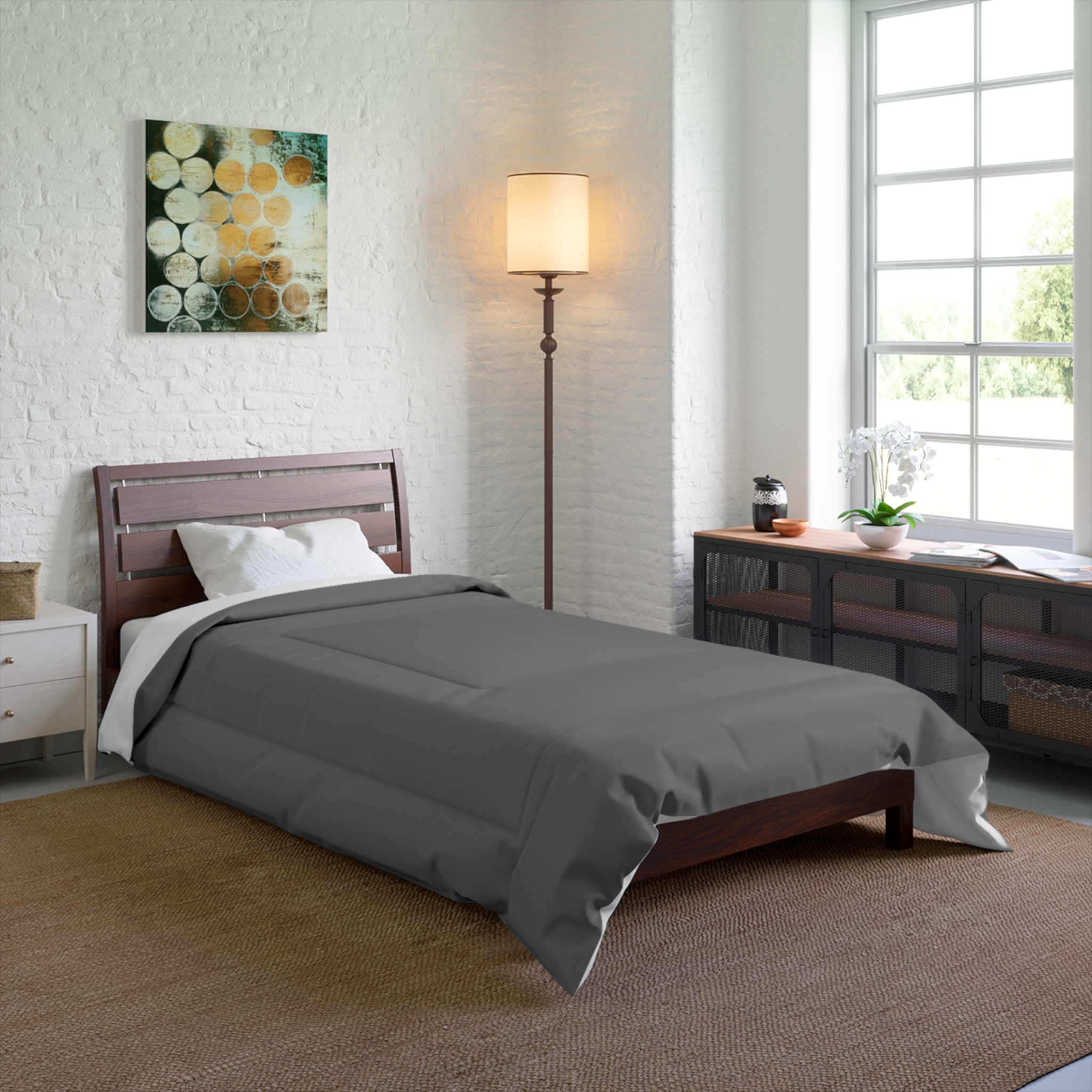 Solid Gray Comforter - Cozy Lightweight Bedspread for Minimalist Bedrooms - Image 8