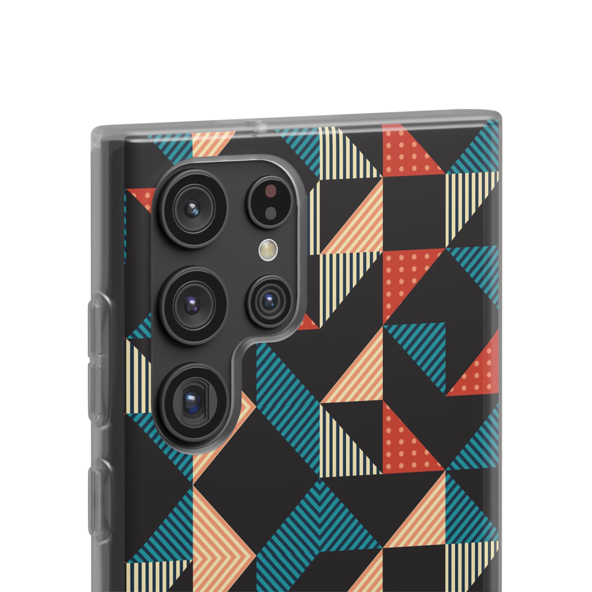 Geometric Retro Triangle Phone Case — Colorful Mid-Century Pattern Flexi Case - Image 31