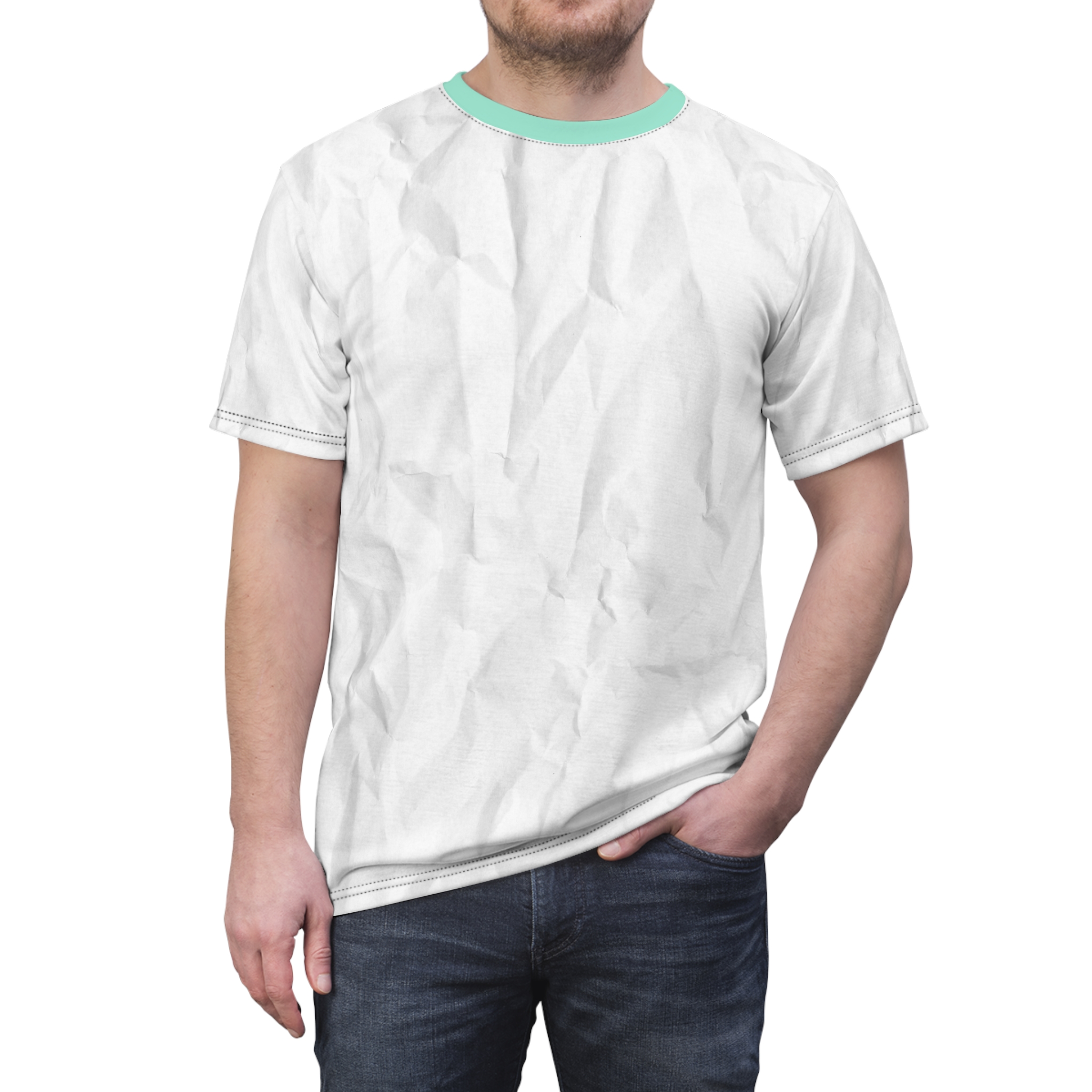 Crumpled Paper Graphic Tee – All-Over Print Casual Shirt - Image 10