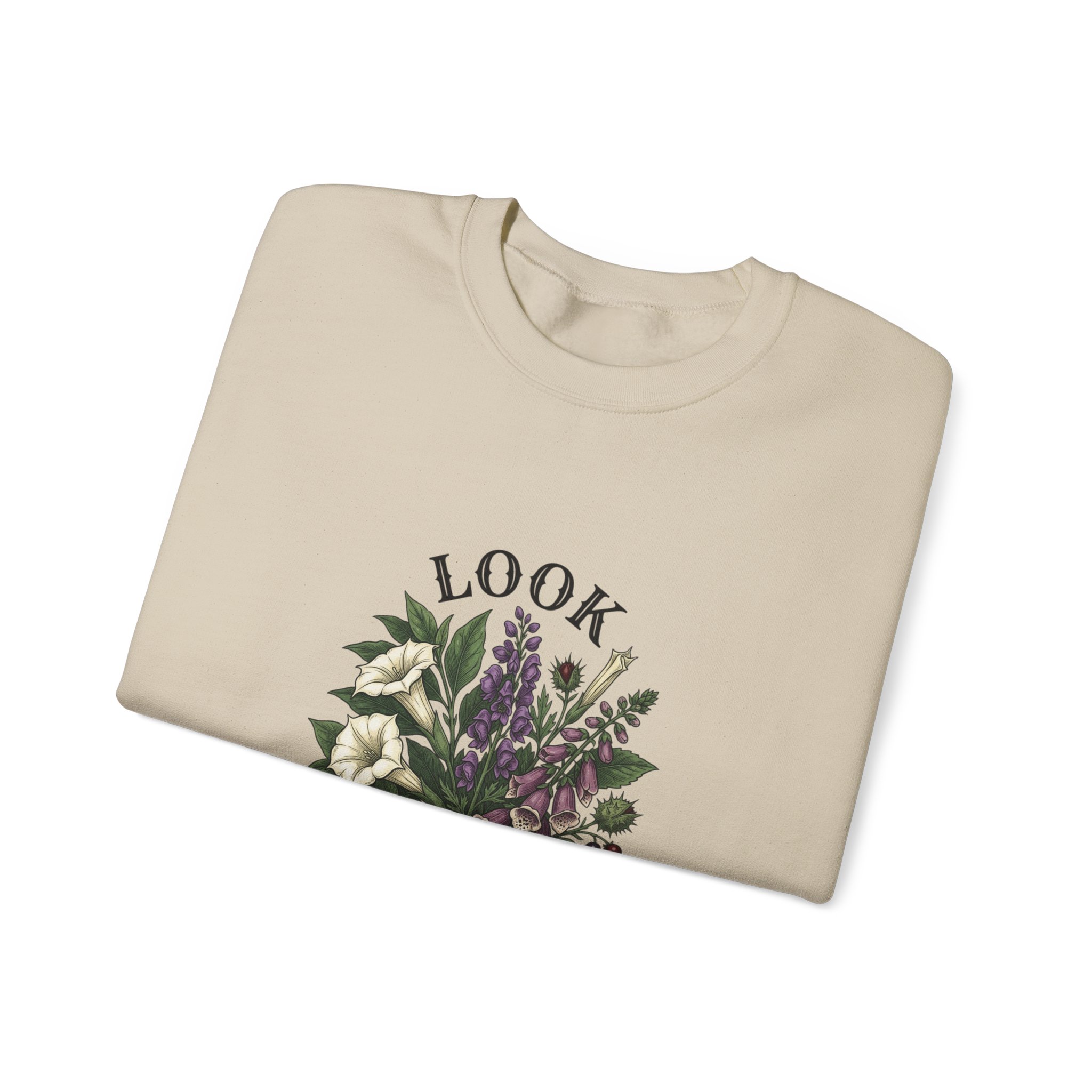 Look Don't Touch sweatshirt | Gothic botanicals floral crest - Image 11