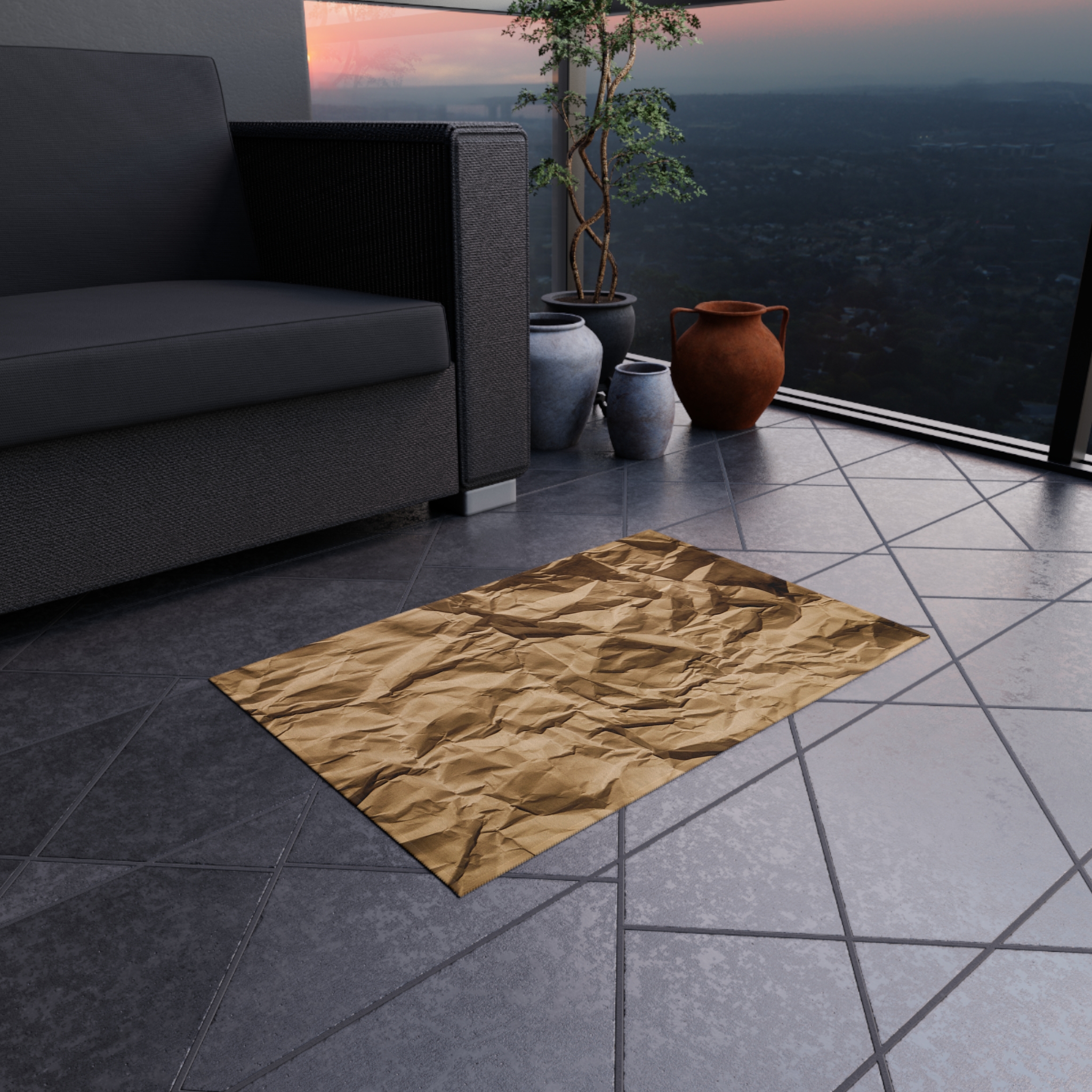 Neutral Textured Outdoor Rug — Weatherproof Patio Mat for Porch, Deck, & Entryway - Image 8
