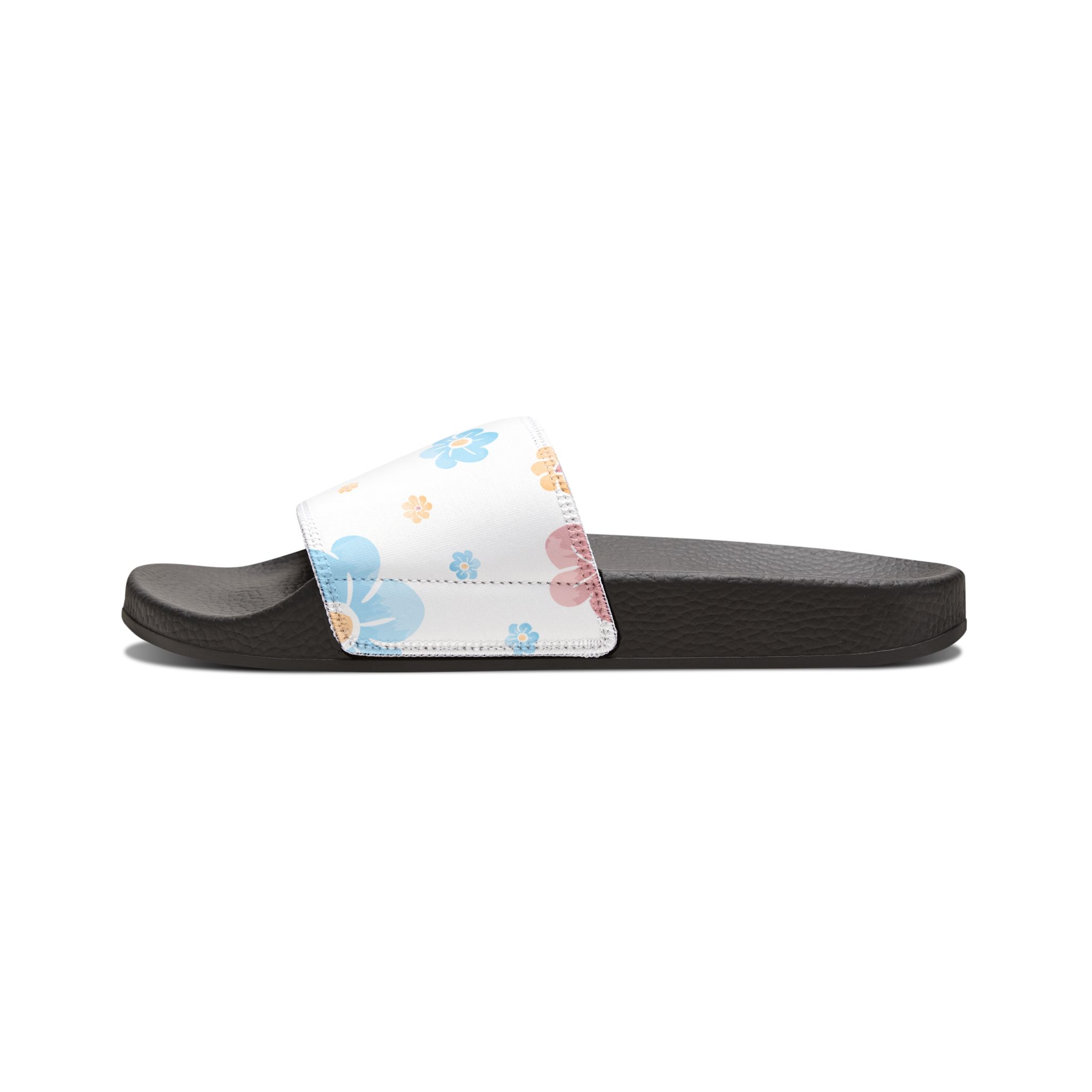 Floral Slide Sandals – Women's White Removable-Strap Pool Slides - Image 2