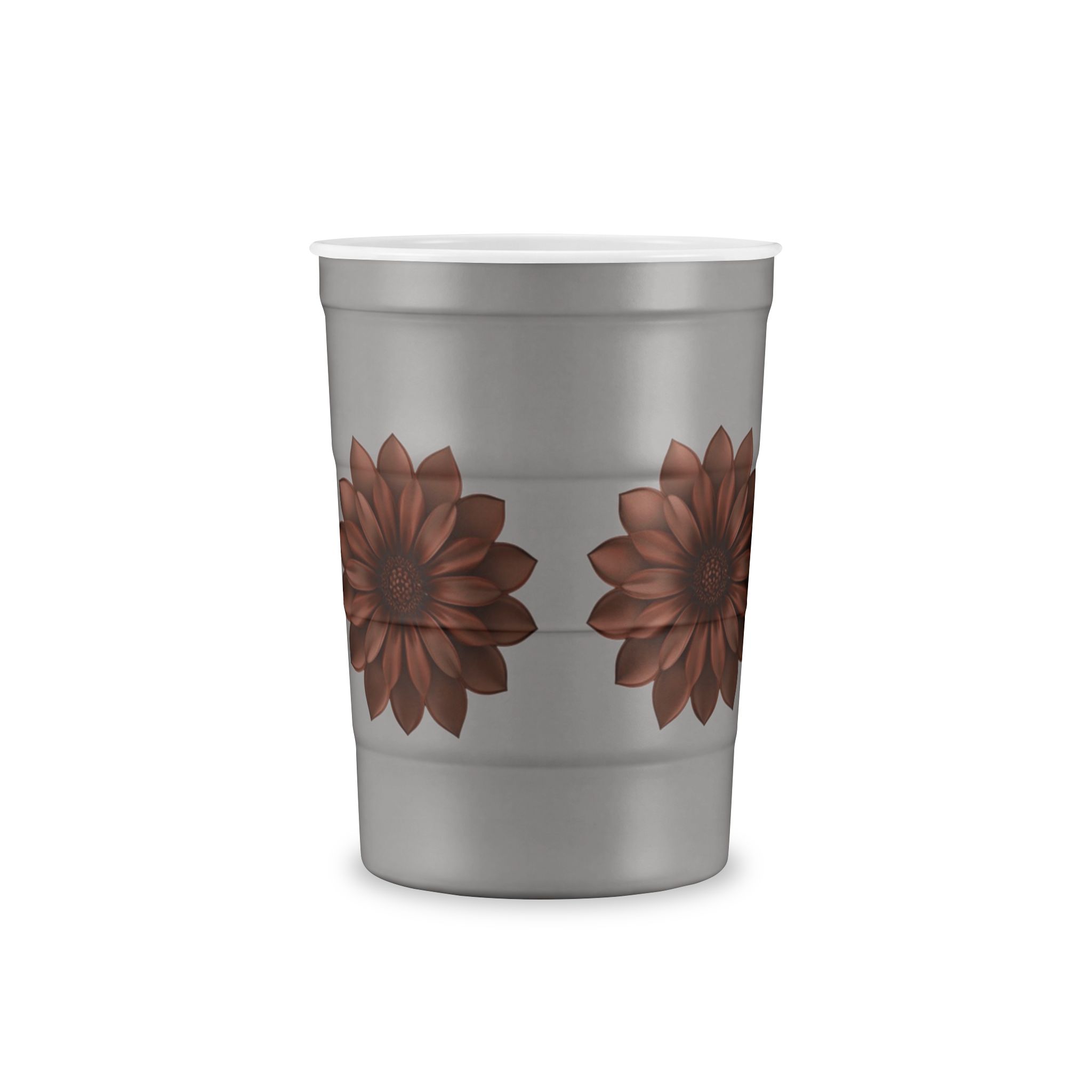 Floral Meadow Steel Cup — Reusable Insulated Cup with Wildflower Band - Image 3