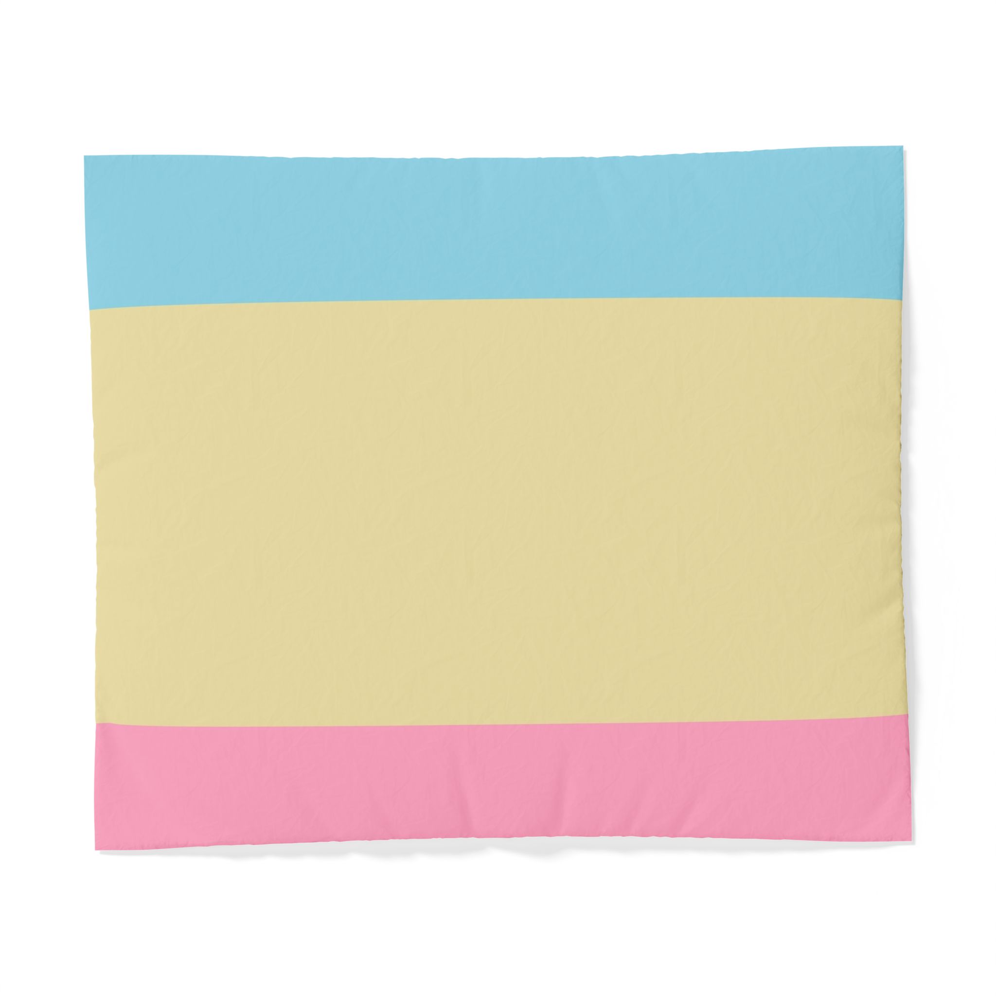 Pastel Stripes Cotton Duvet Cover — Blue Yellow Pink Colorblock Bedding - Image 2
