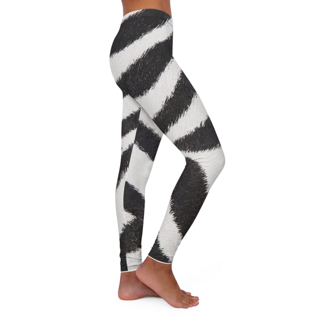 Zebra Stripes Yoga Leggings — Black & White Animal Print Activewear