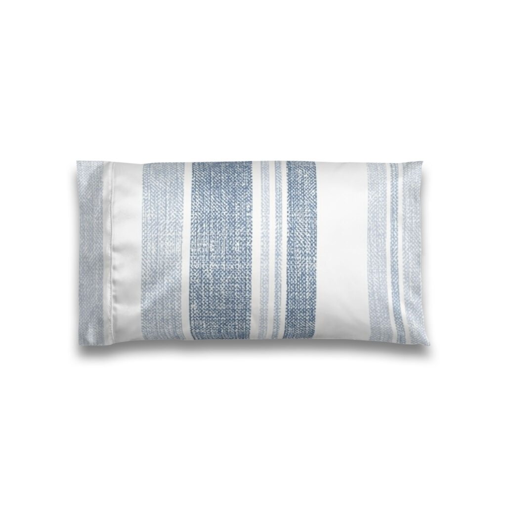 Satin Pillowcase — Coastal Blue Stripe Satin Pillowcase for Hair & Skin Care