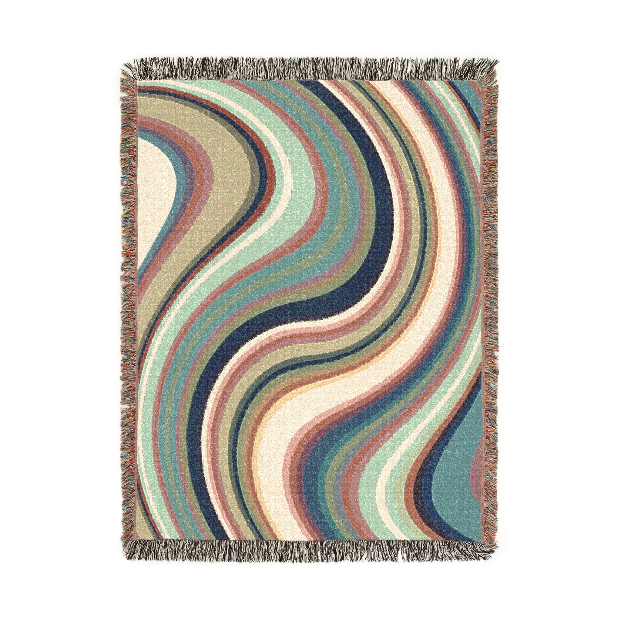 Woven Blanket — Retro Wave Abstract Throw Blanket - Image 13