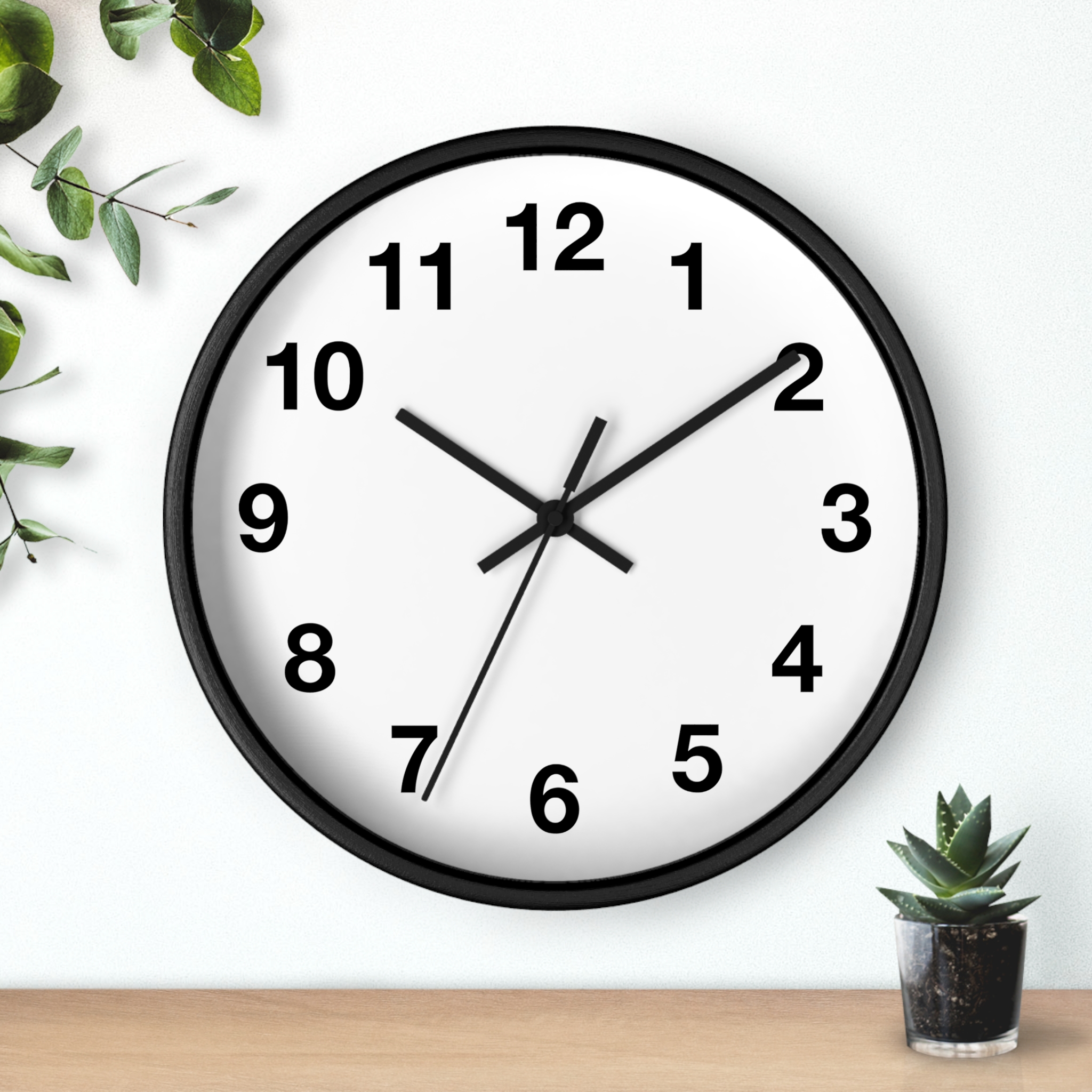 Minimal Black Frame Wall Clock — Modern Silent Home Clock
