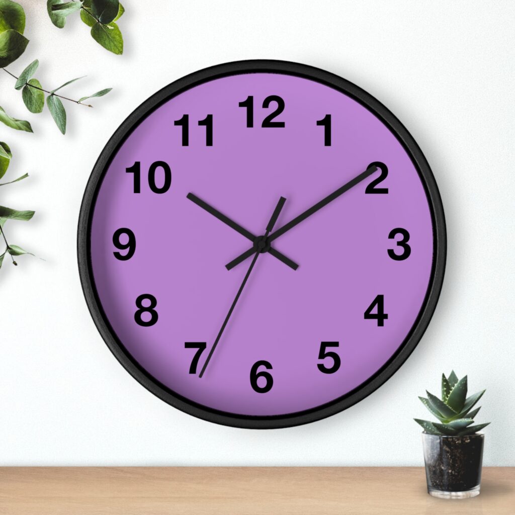 Minimal Lavender Wall Clock — Modern Purple Decorative Clock