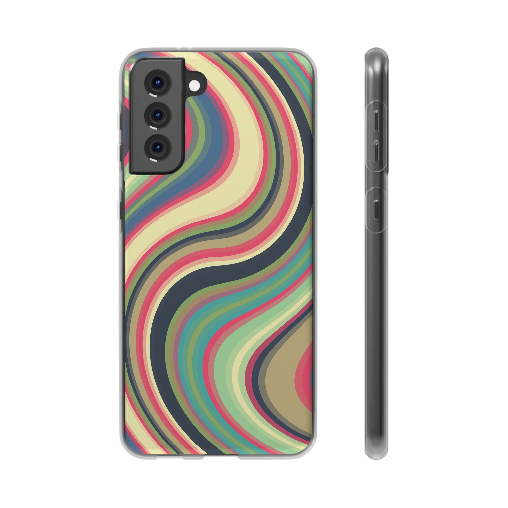 Colorful 1970s-Inspired Abstract Pattern– Retro Swirl Phone Case - Image 4