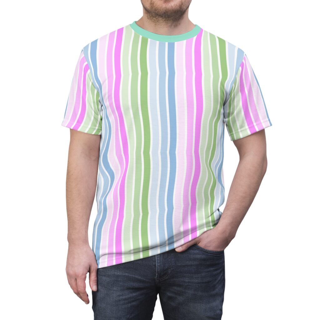 Pastel Wavy Stripe T-Shirt — All-Over Print