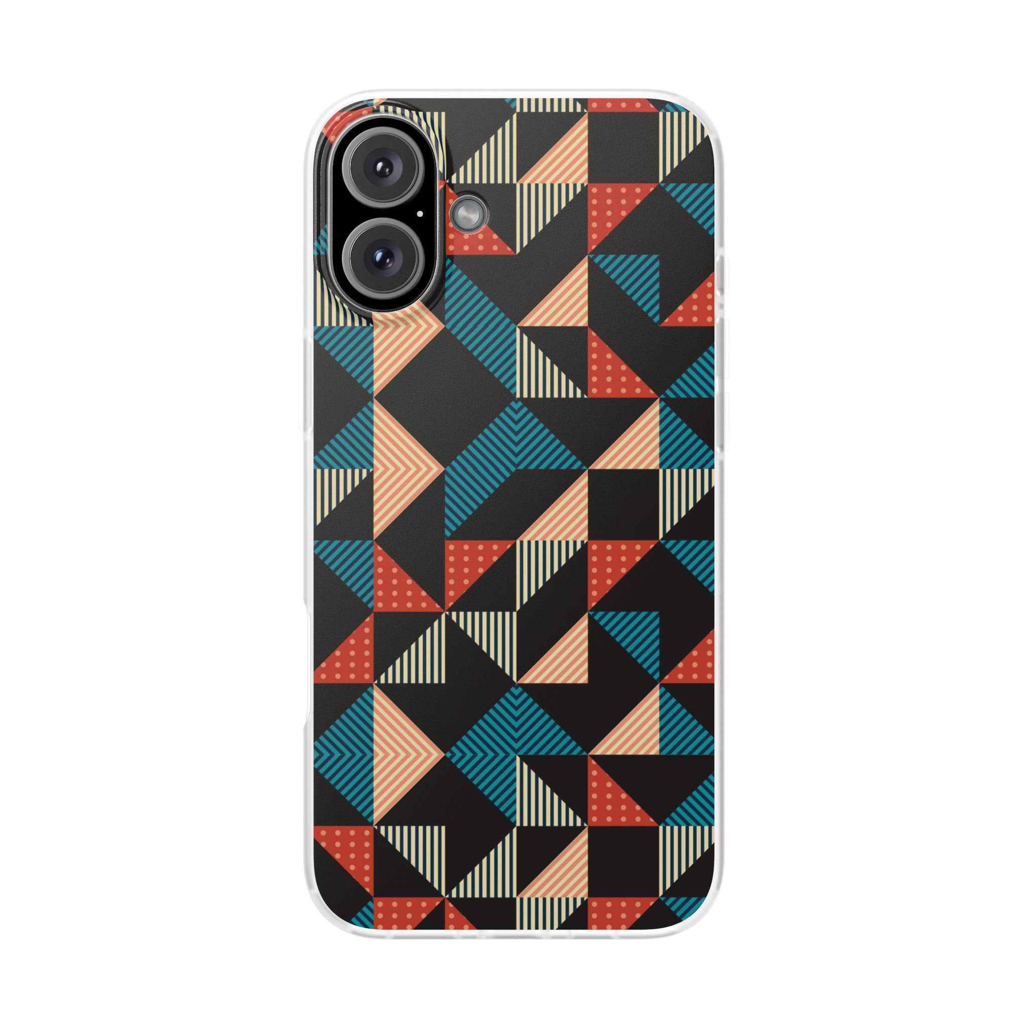 Geometric Retro Triangle Phone Case — Colorful Mid-Century Pattern Flexi Case - Image 92