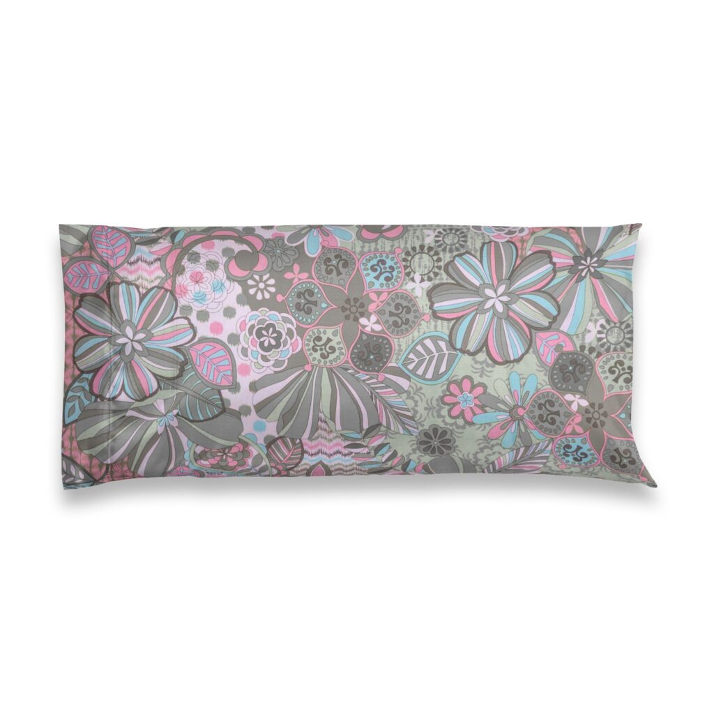 Satin Pillowcase — Pastel Floral Retro Print
