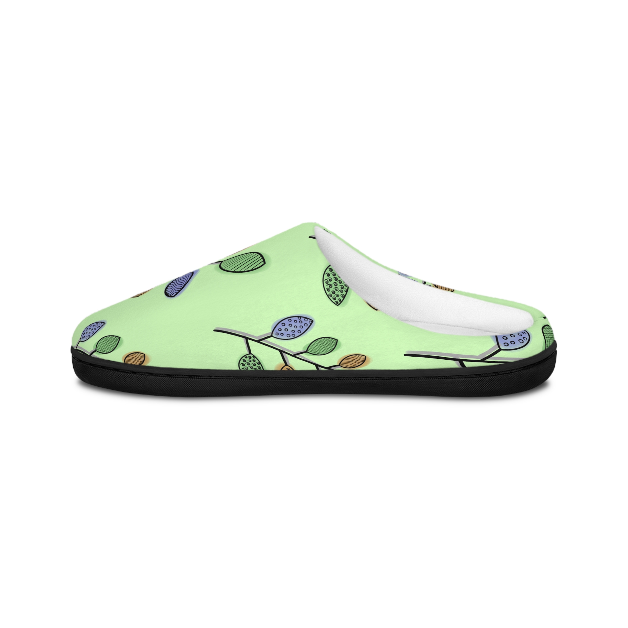 Floral Leaf Print Slippers — Women's Cozy Indoor House Shoes - Image 3