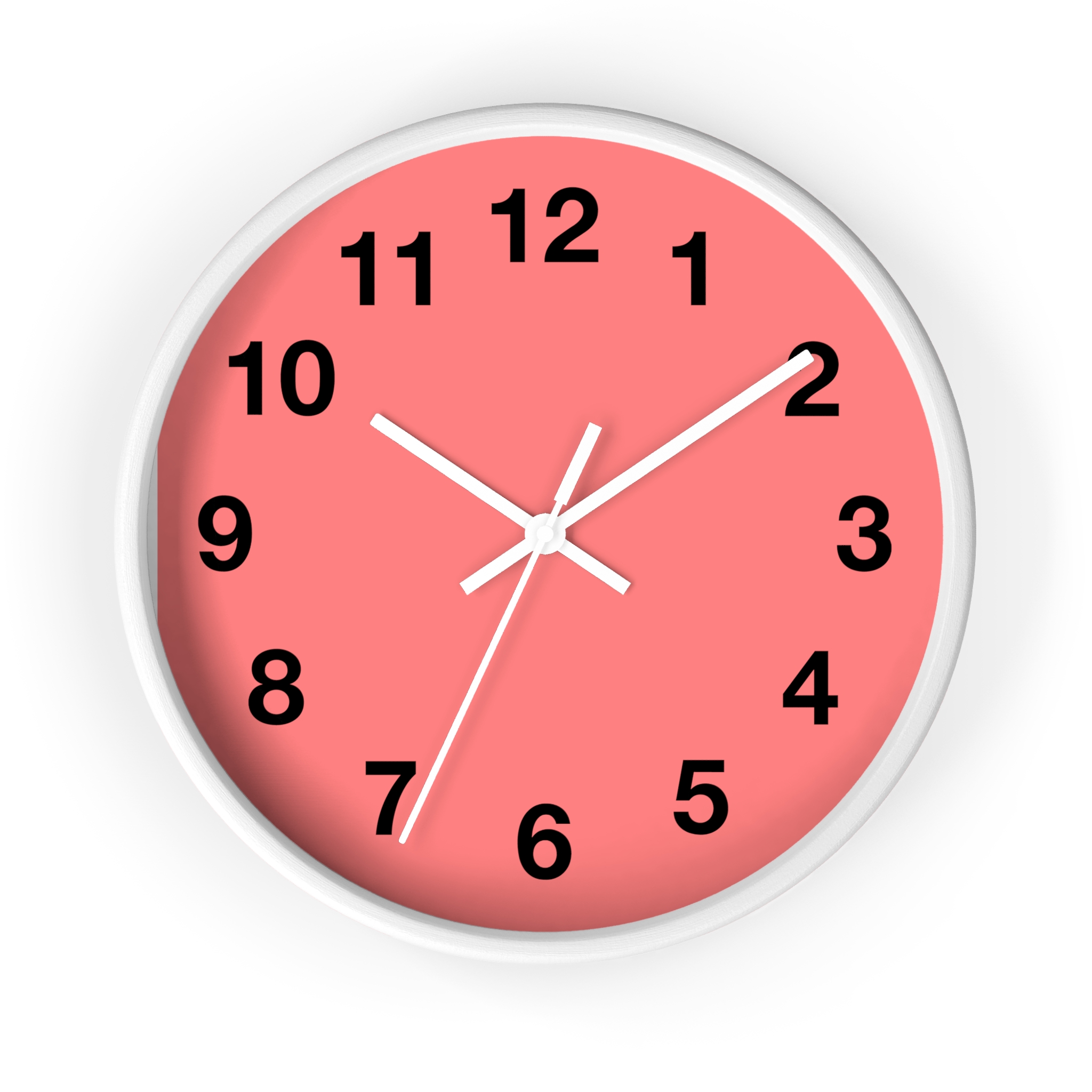 Coral Minimal Wall Clock — Modern Numeric Home & Office Clock - Image 2