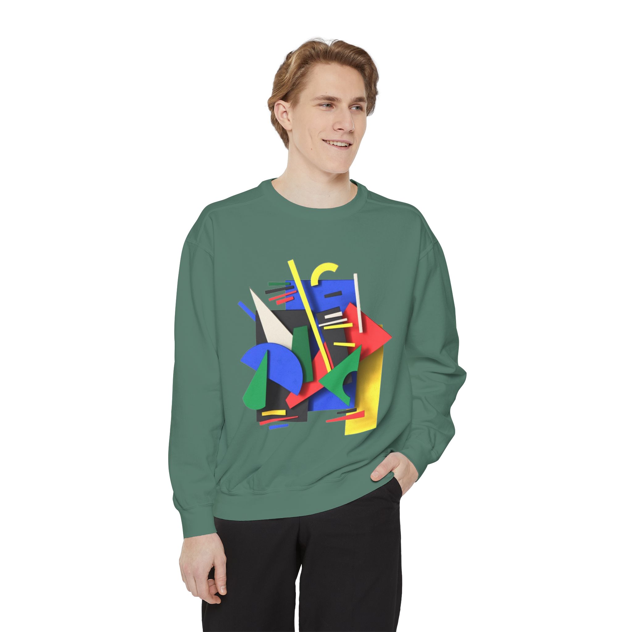 Abstract Geometric Crewneck Sweatshirt — Colorful 80s Retro Art Design - Image 33