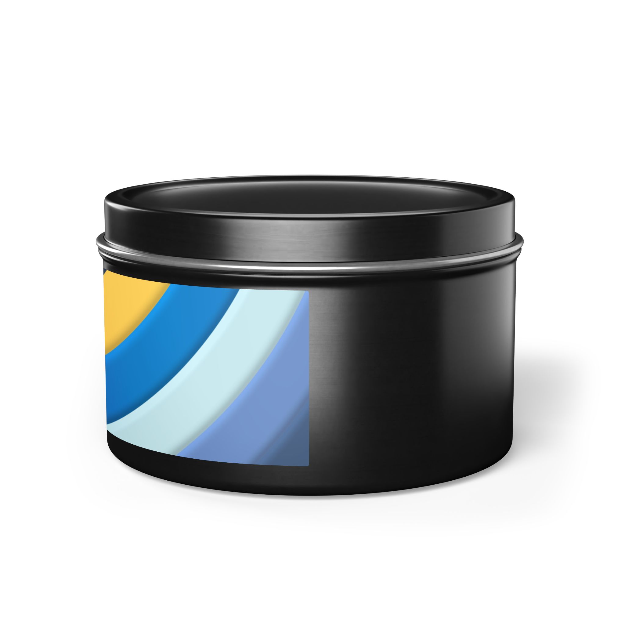 Blue & Gold Wave Tin Candle — Coastal Scented Soy Candle in Travel Tin - Image 128