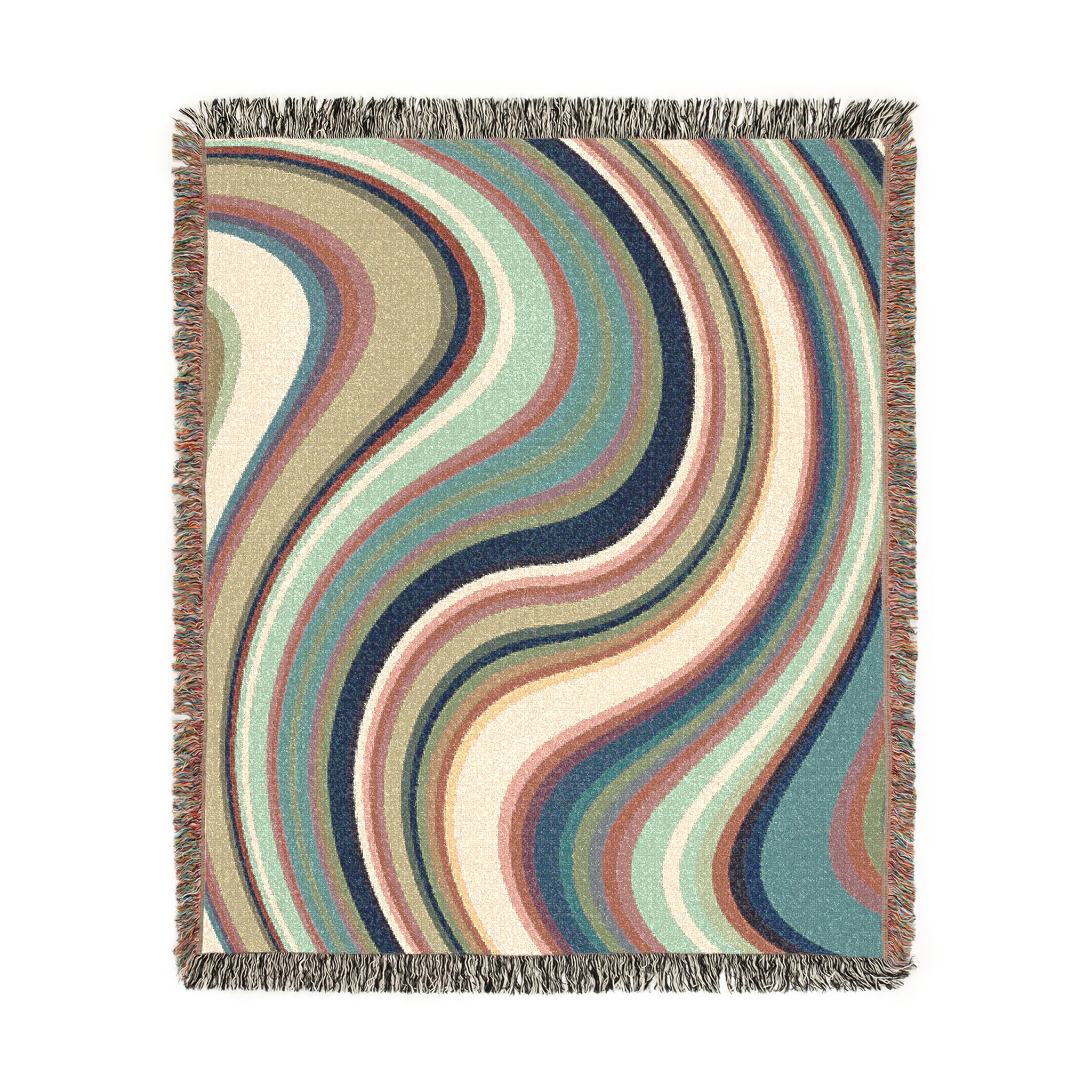Woven Blanket — Retro Wave Abstract Throw Blanket - Image 7