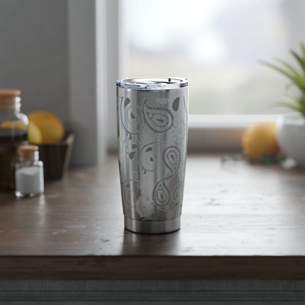 Vagabond 20oz Tumbler — Gray Floral Stainless Travel Tumbler