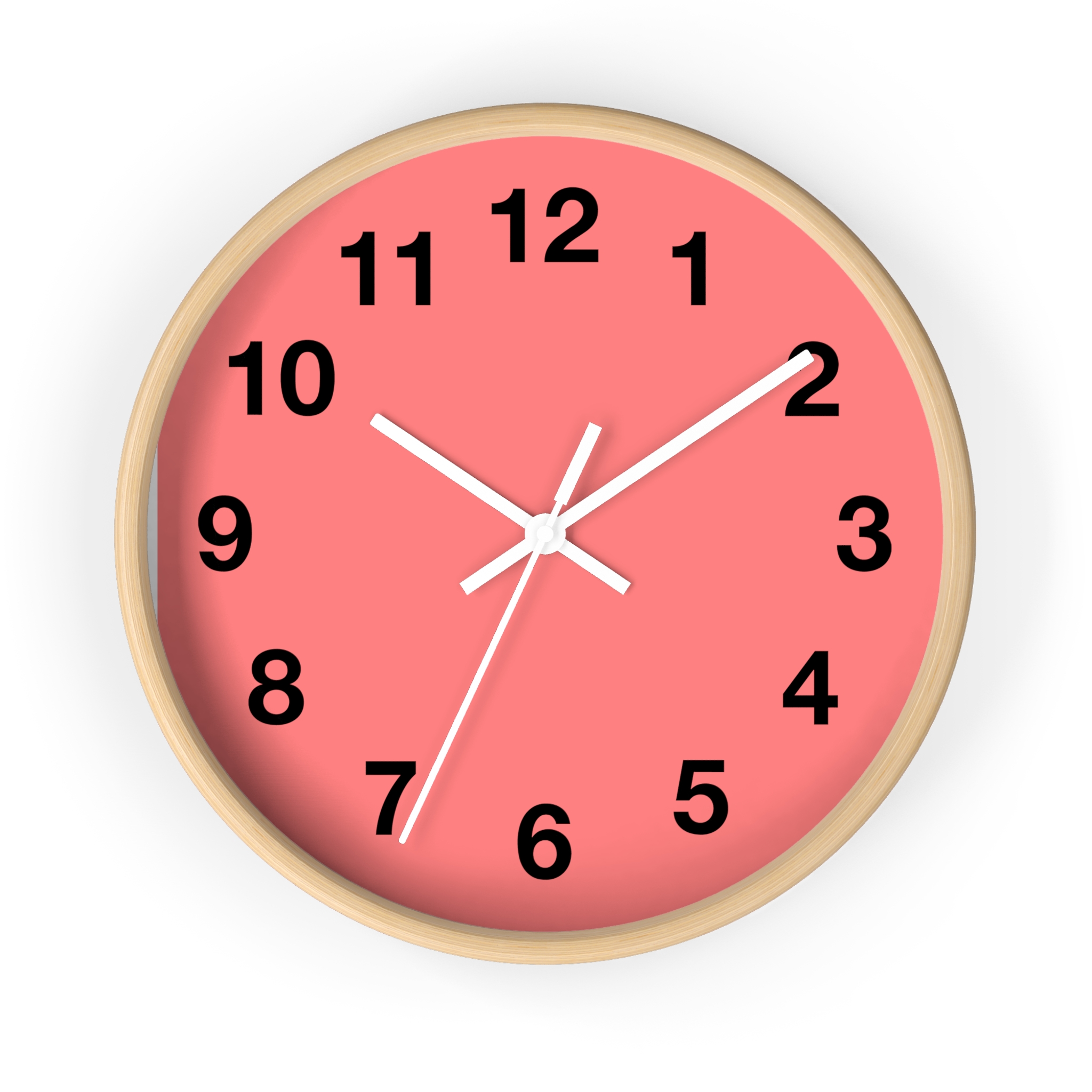 Coral Minimal Wall Clock — Modern Numeric Home & Office Clock - Image 16