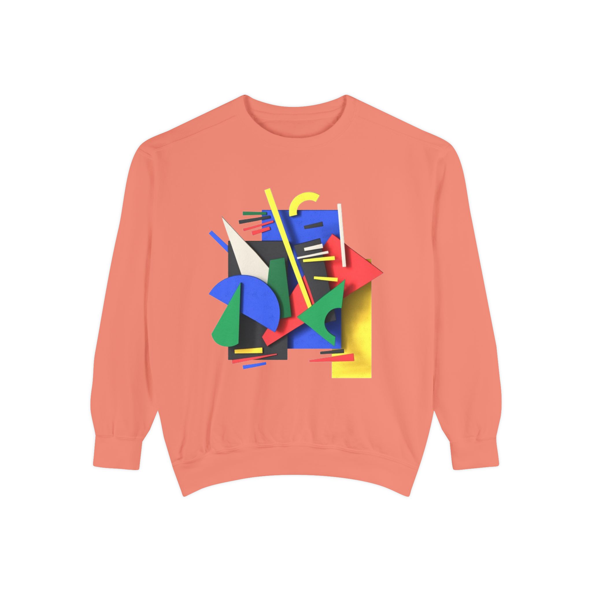 Abstract Geometric Crewneck Sweatshirt — Colorful 80s Retro Art Design - Image 13