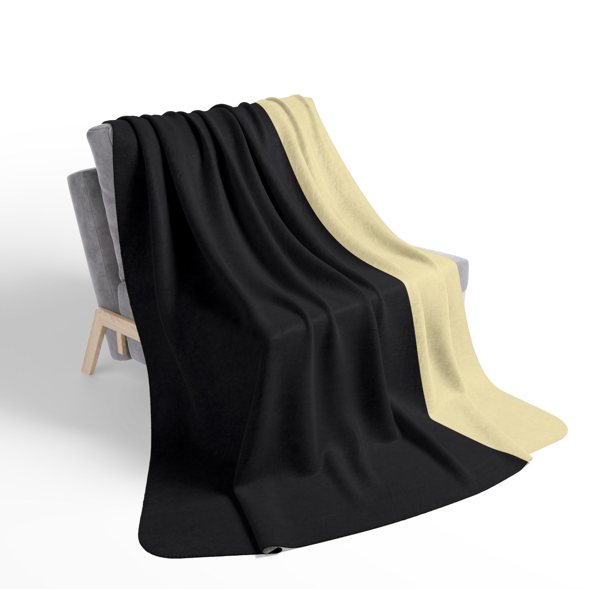 Two-Tone Sherpa Blanket – Black & Cream Cozy Fleece Throw - Image 10