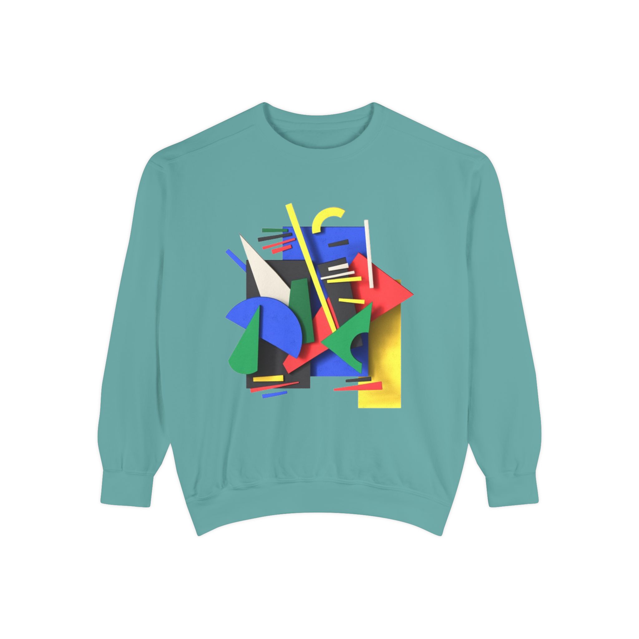 Abstract Geometric Crewneck Sweatshirt — Colorful 80s Retro Art Design - Image 43