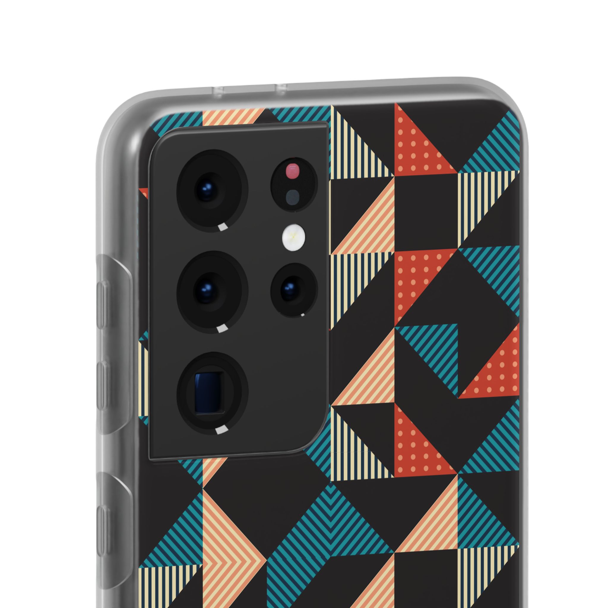 Geometric Retro Triangle Phone Case — Colorful Mid-Century Pattern Flexi Case - Image 8