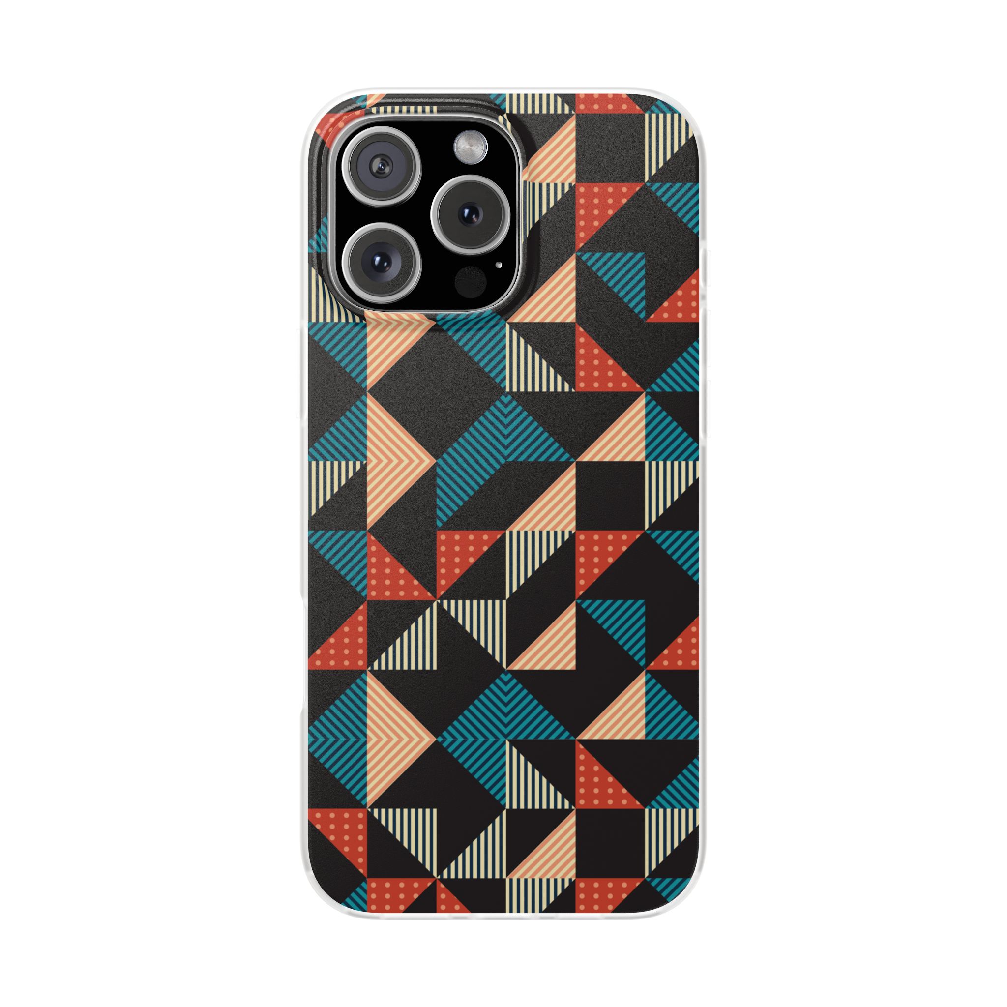 Geometric Retro Triangle Phone Case — Colorful Mid-Century Pattern Flexi Case - Image 86