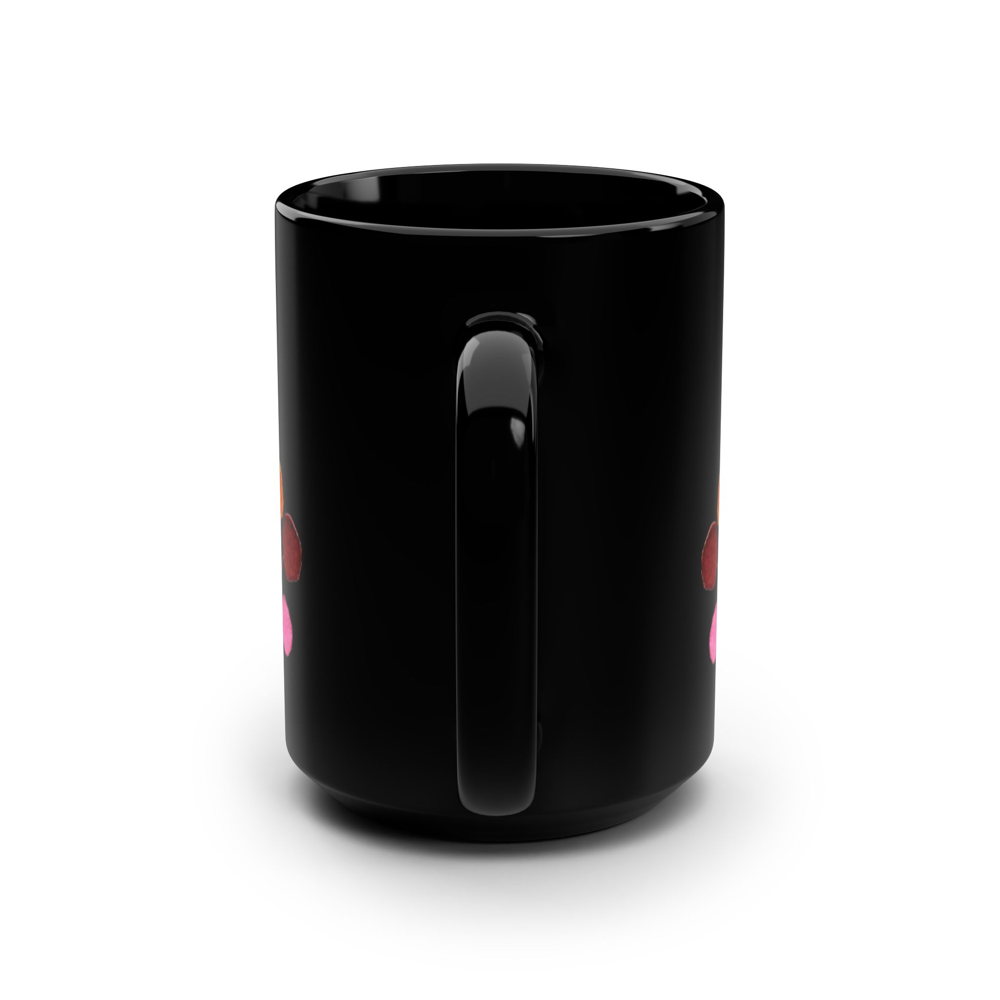 Checkerboard Pattern Black Mug — 15oz Retro Wood-Style Coffee Cup - Image 4