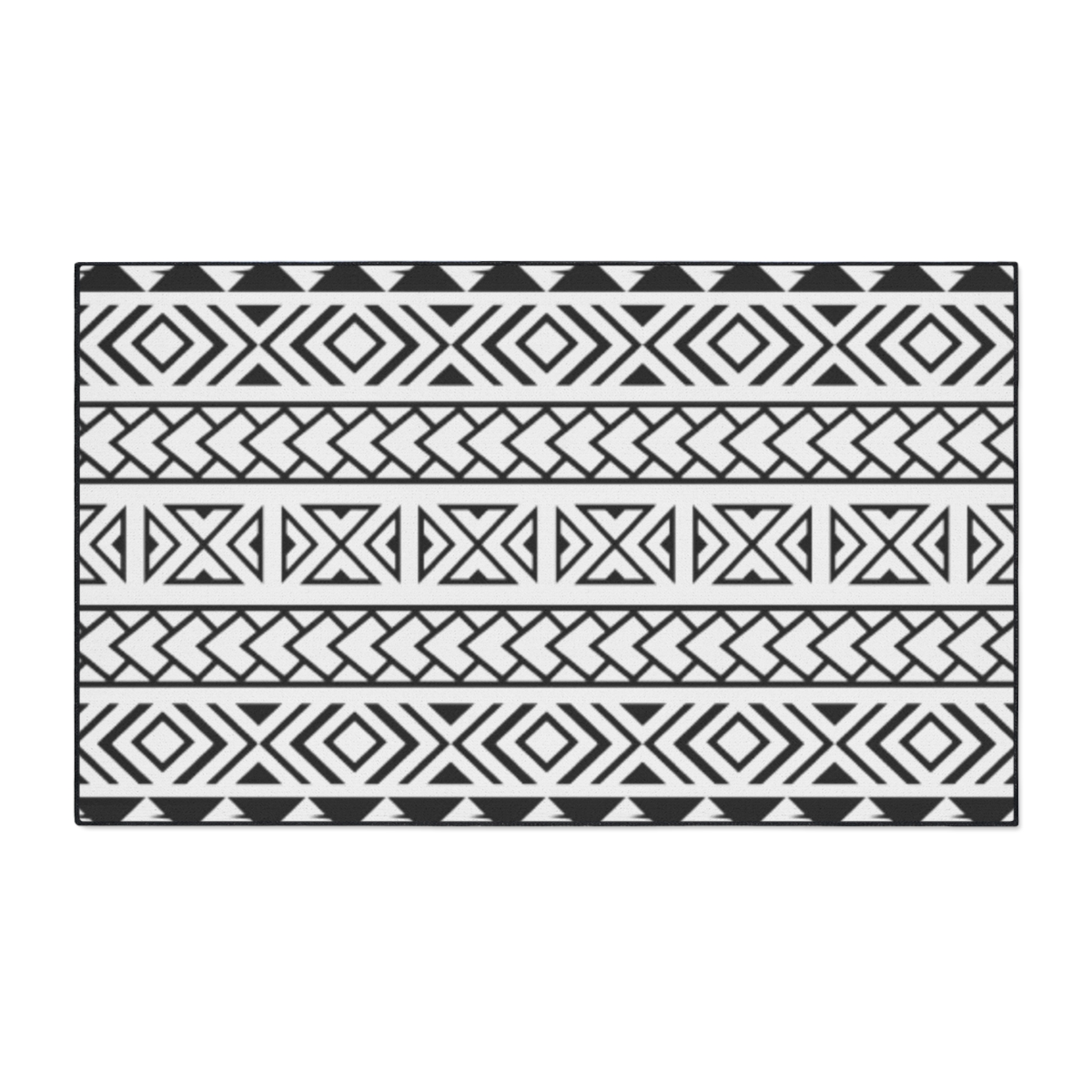 Aztec Black & White Floor Mat — Heavy-Duty Tribal Entry Rug - Image 5