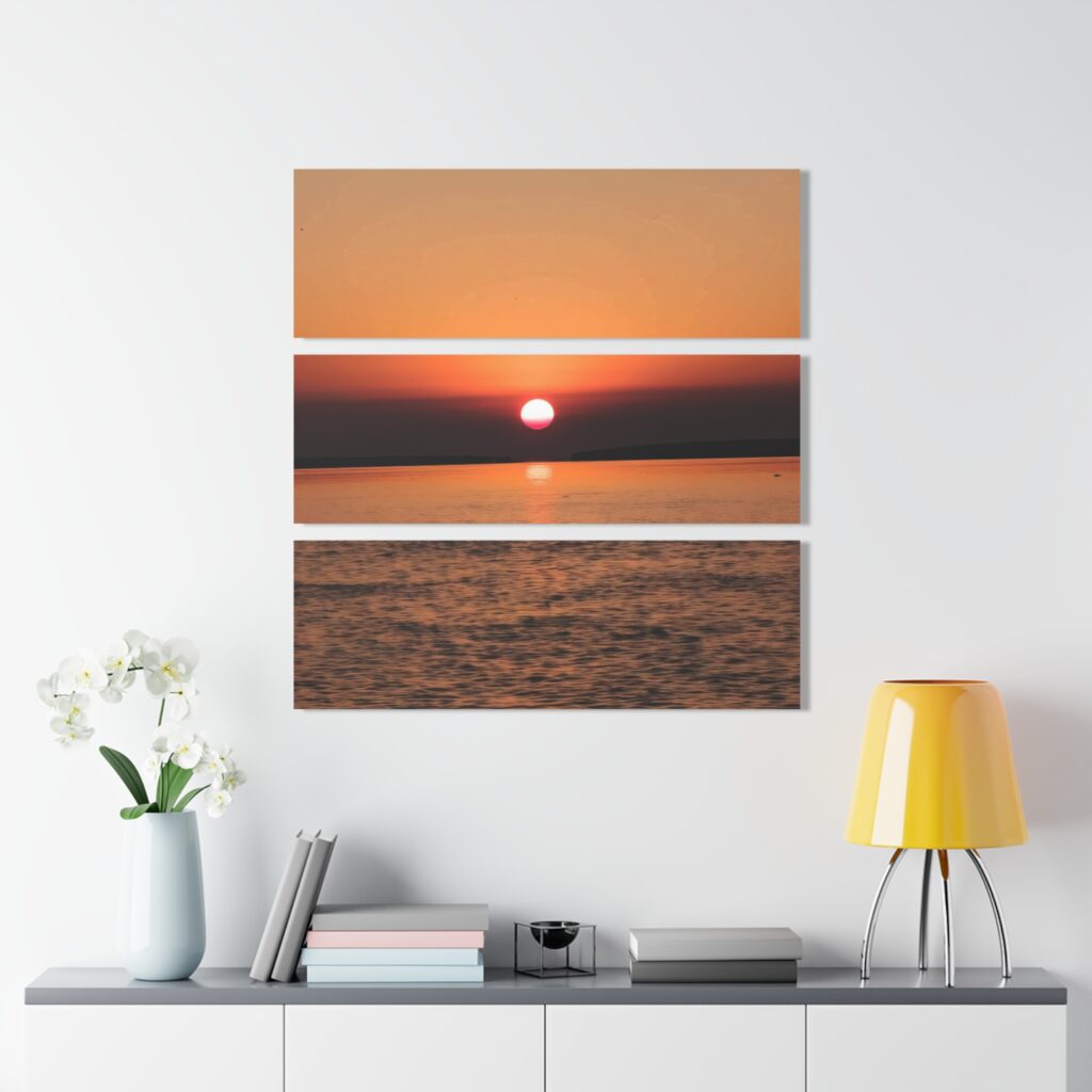 Sunset Seascape Triptych Acrylic Print