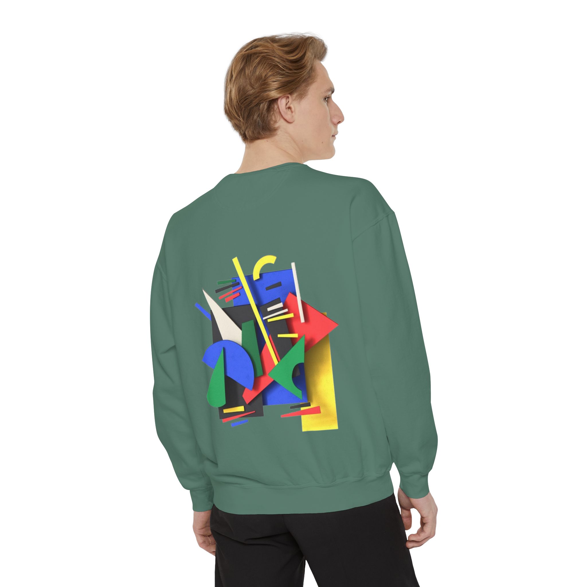 Abstract Geometric Crewneck Sweatshirt — Colorful 80s Retro Art Design - Image 34