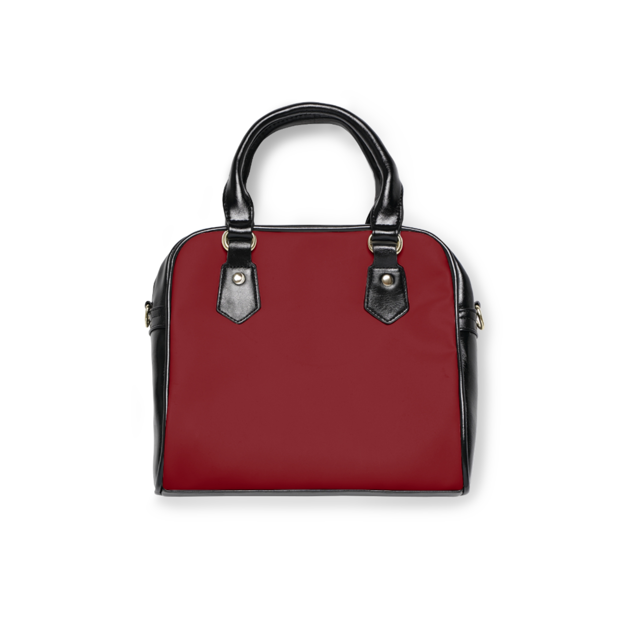 Two-tone Red and Black Shoulder Handbag - Image 4