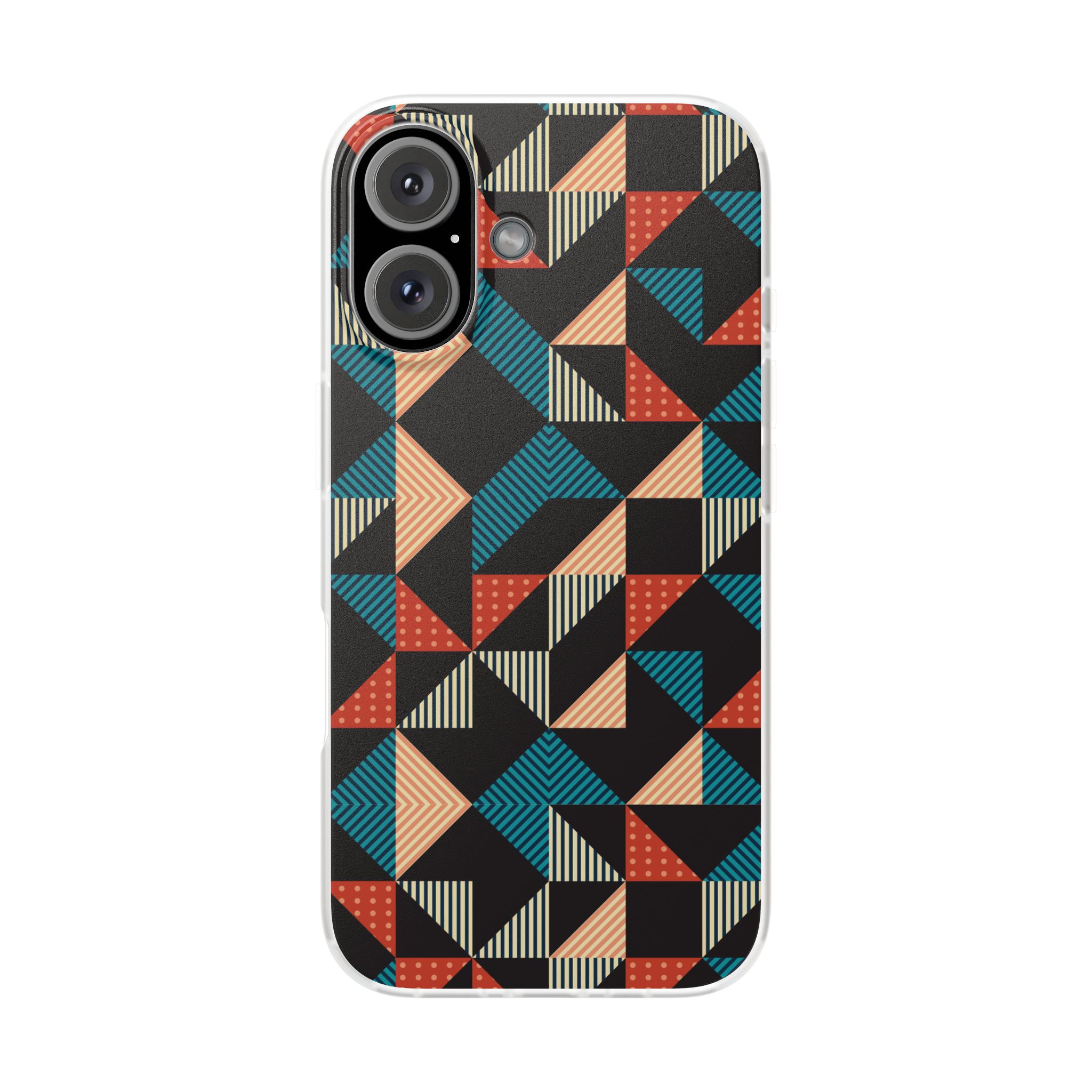 Geometric Retro Triangle Phone Case — Colorful Mid-Century Pattern Flexi Case - Image 89